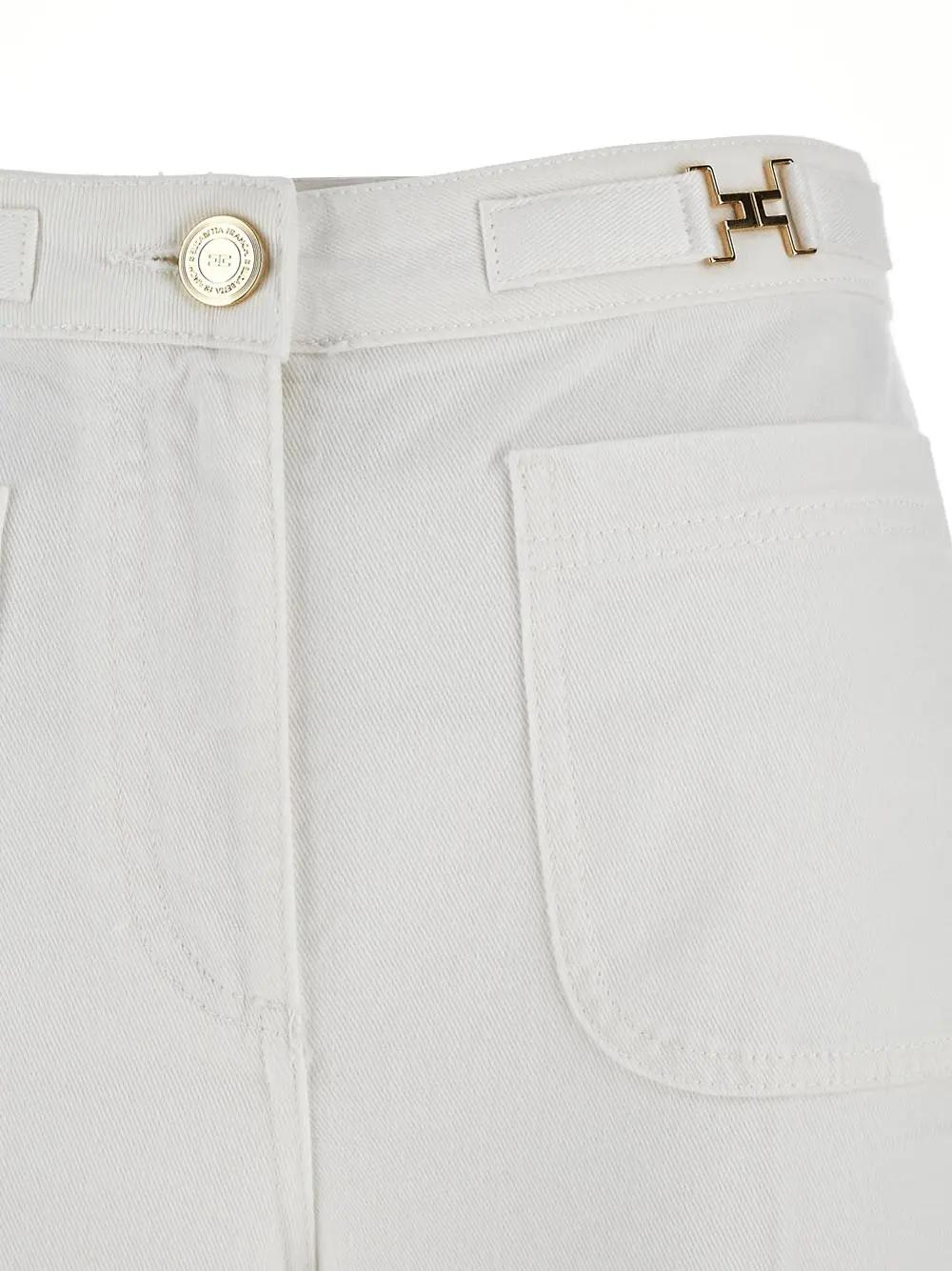 Shop Elisabetta Franchi White Jeans