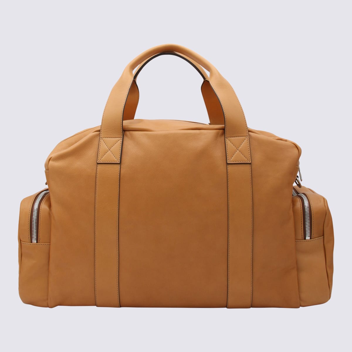 Shop Brunello Cucinelli Beige Leather Leisure Bag