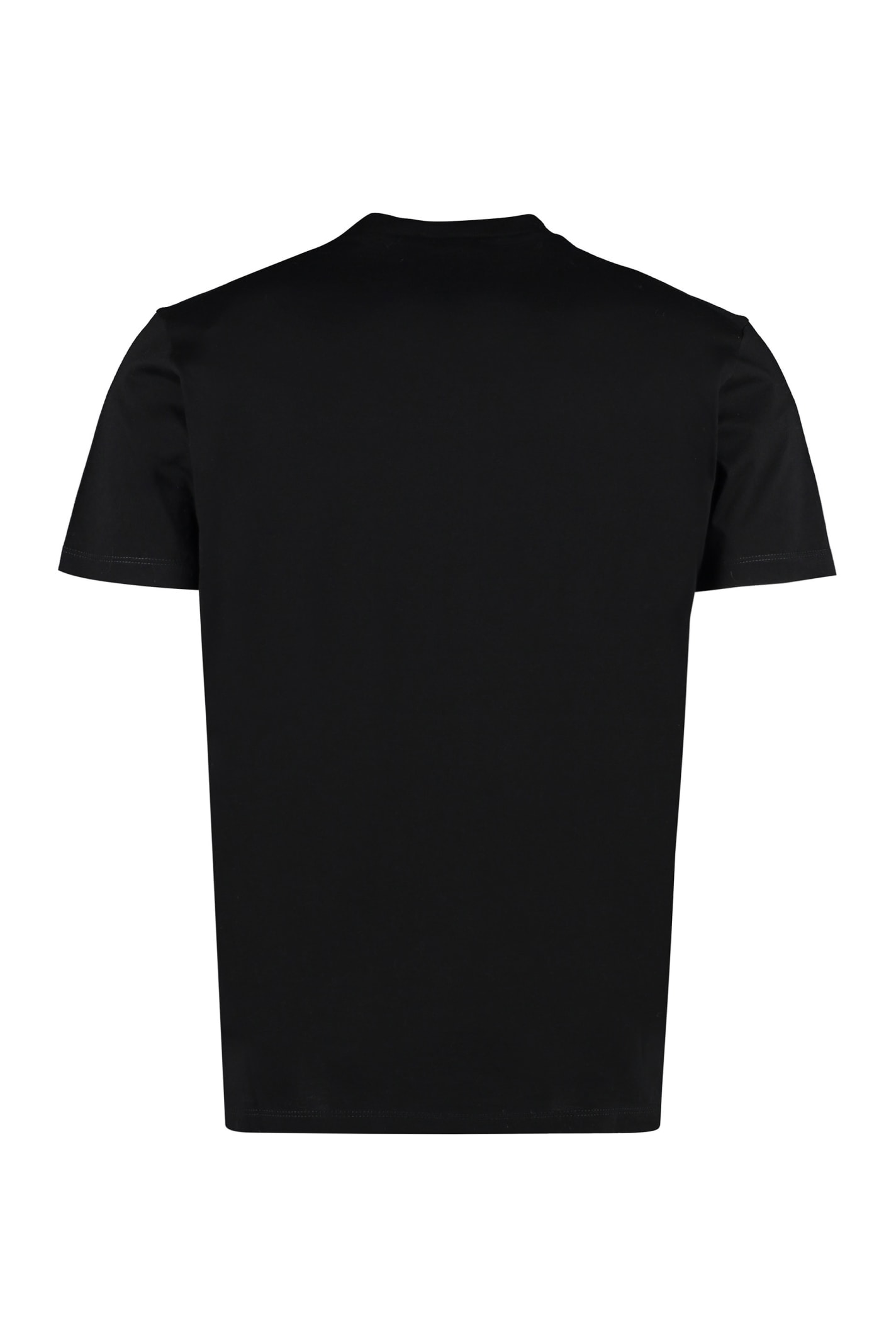 Shop Dsquared2 Printed Cotton T-shirt In Black