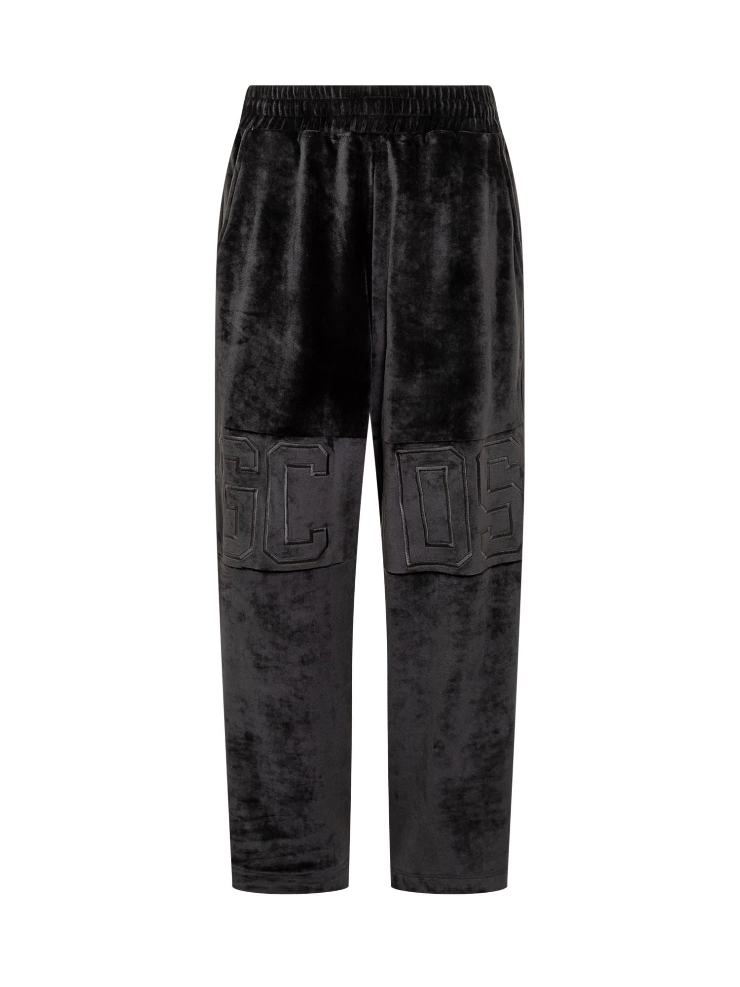 Shop Gcds Velvet Pants In Black