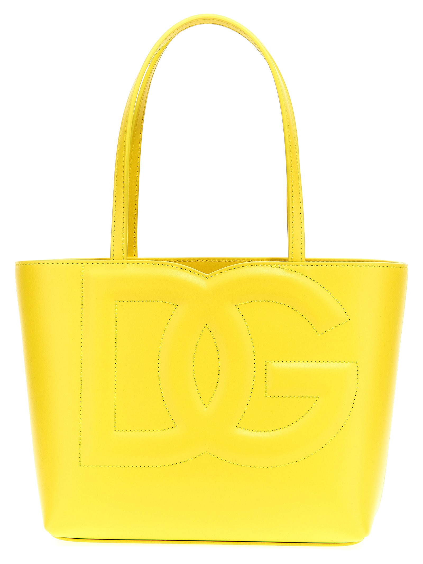 Shop Dolce & Gabbana Small Logo Shopping Bag In Yellow