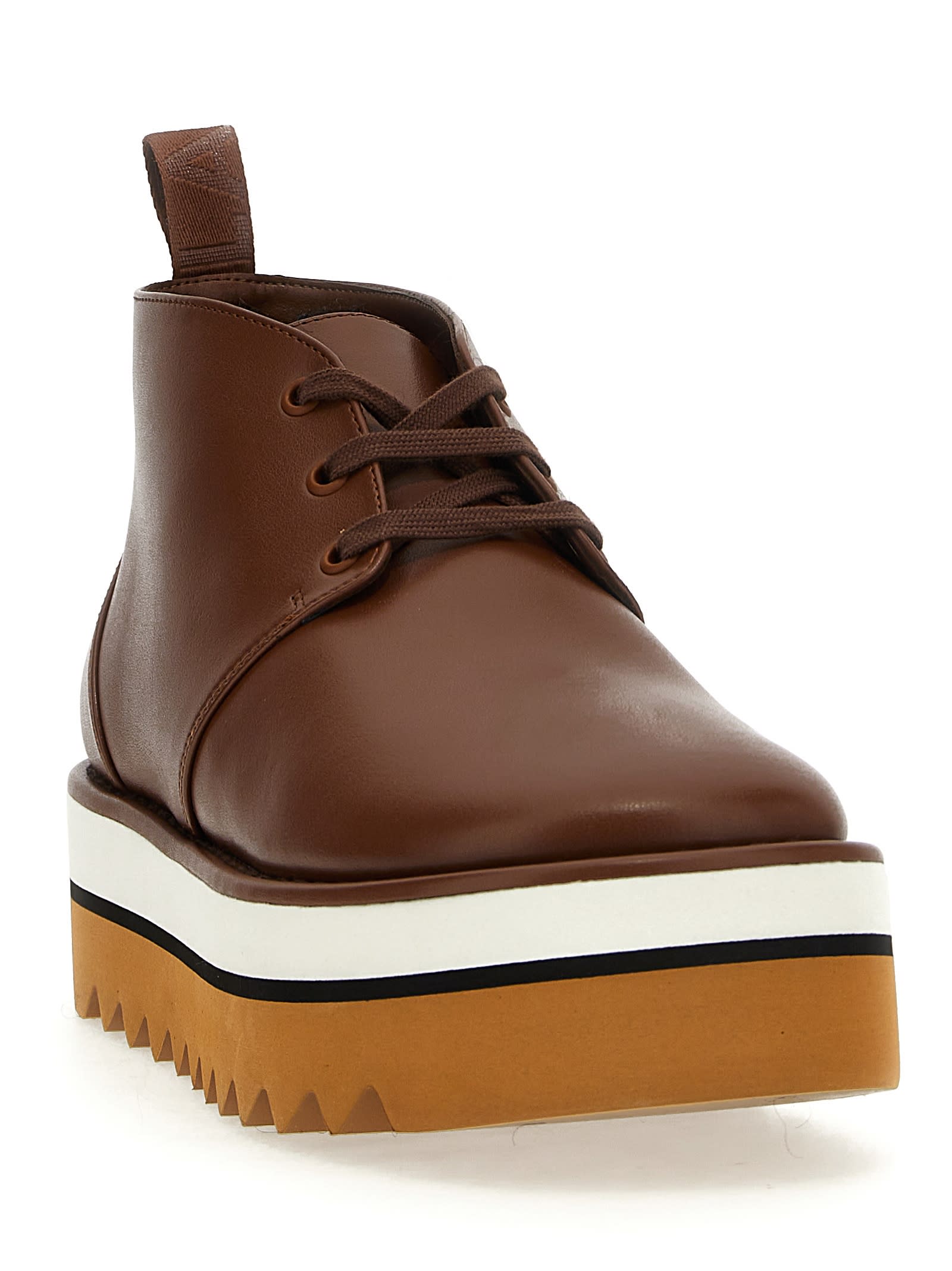 Shop Stella Mccartney Desert Sneak-elyse Ankle Boots In Brown