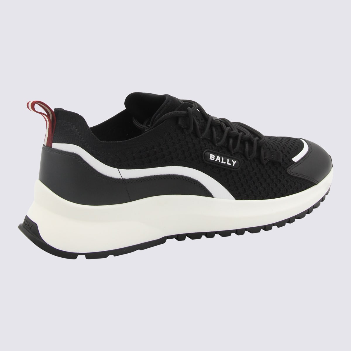 Shop Bally Black And White Canvas And Leather Sneakers