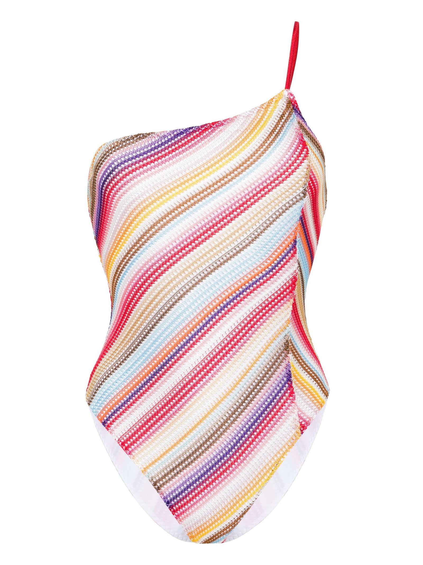 Striped Open-knit Swimsuit