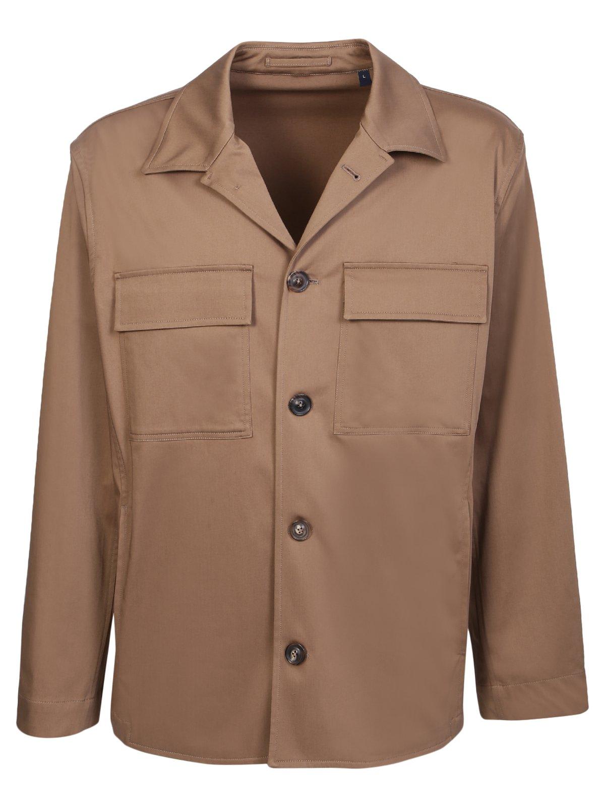 Shop Lardini Breast-pockets Detail Overshirt Jacket In C