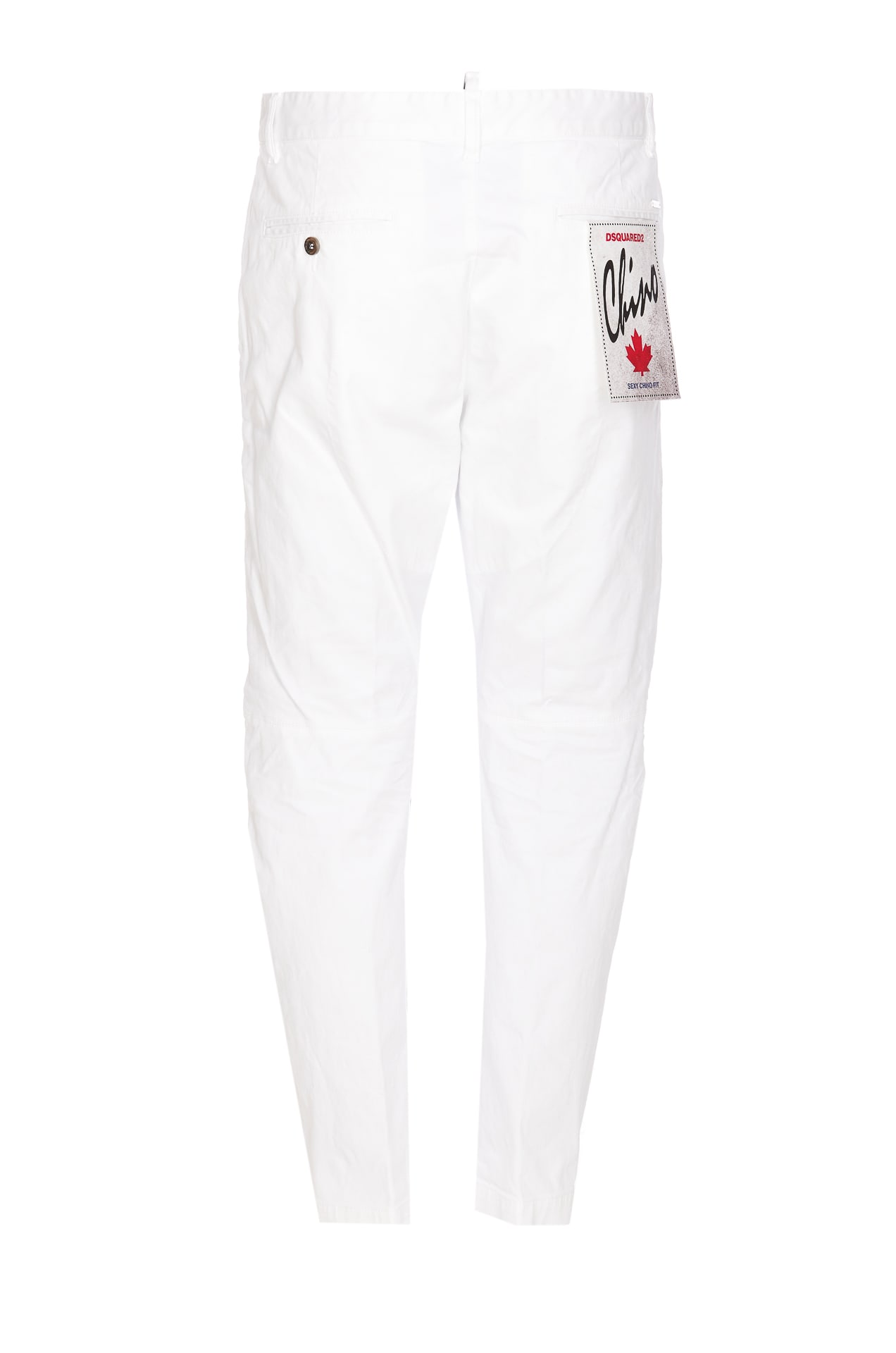 Dsquared2 Tailored White Trousers Crafted From Cotton-elastan Blend In White