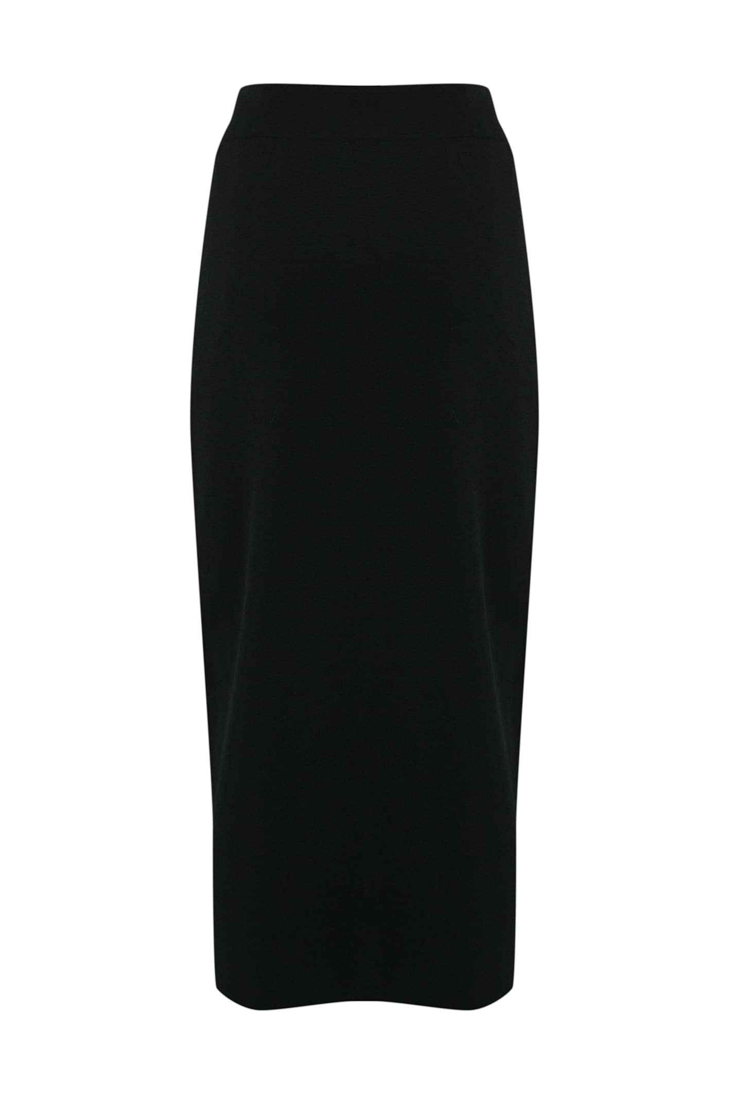 Fay Technical Viscose Longuette Skirt Black In Nero