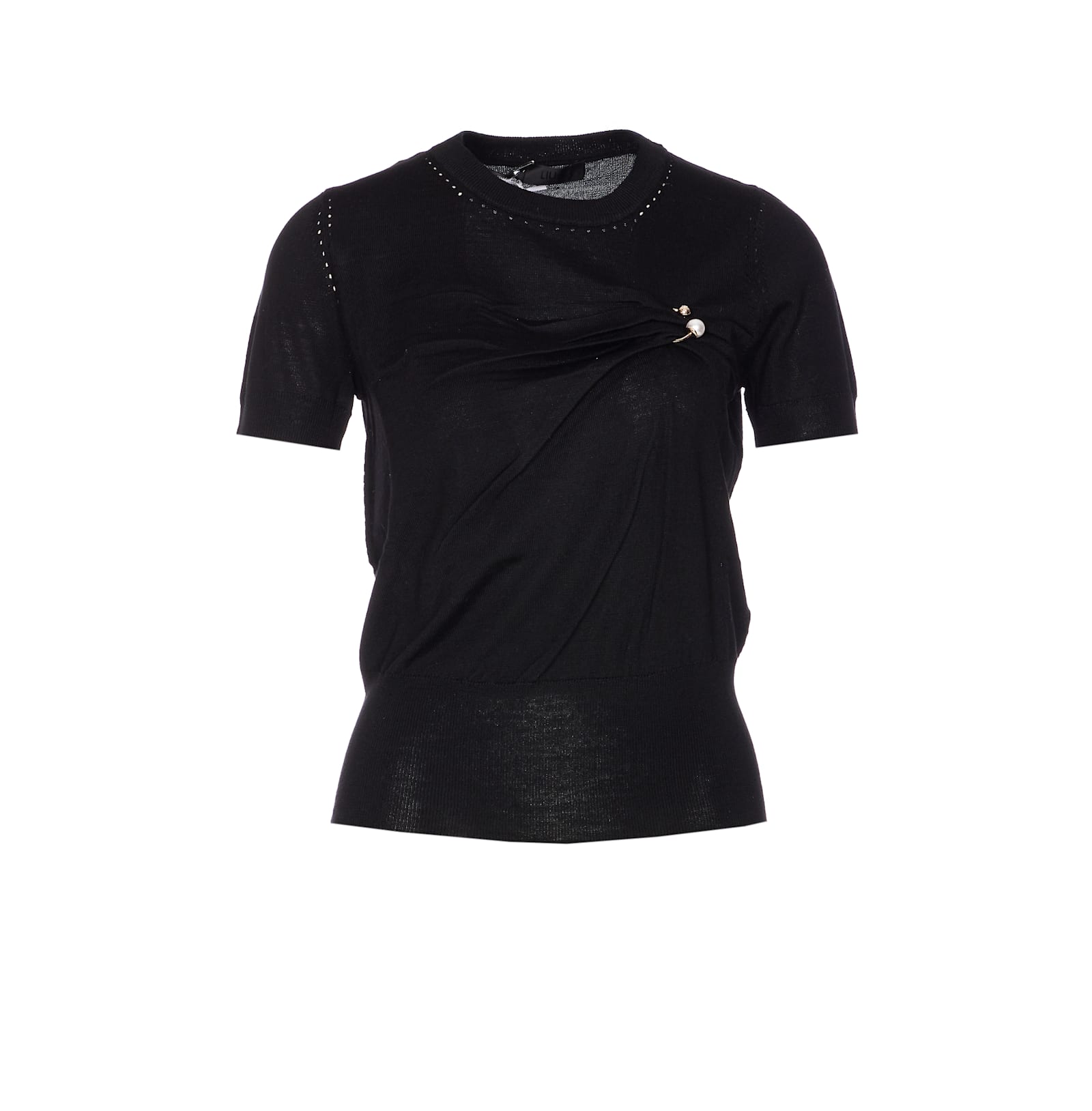 Liu •jo Short Sleeves Sweater In Black
