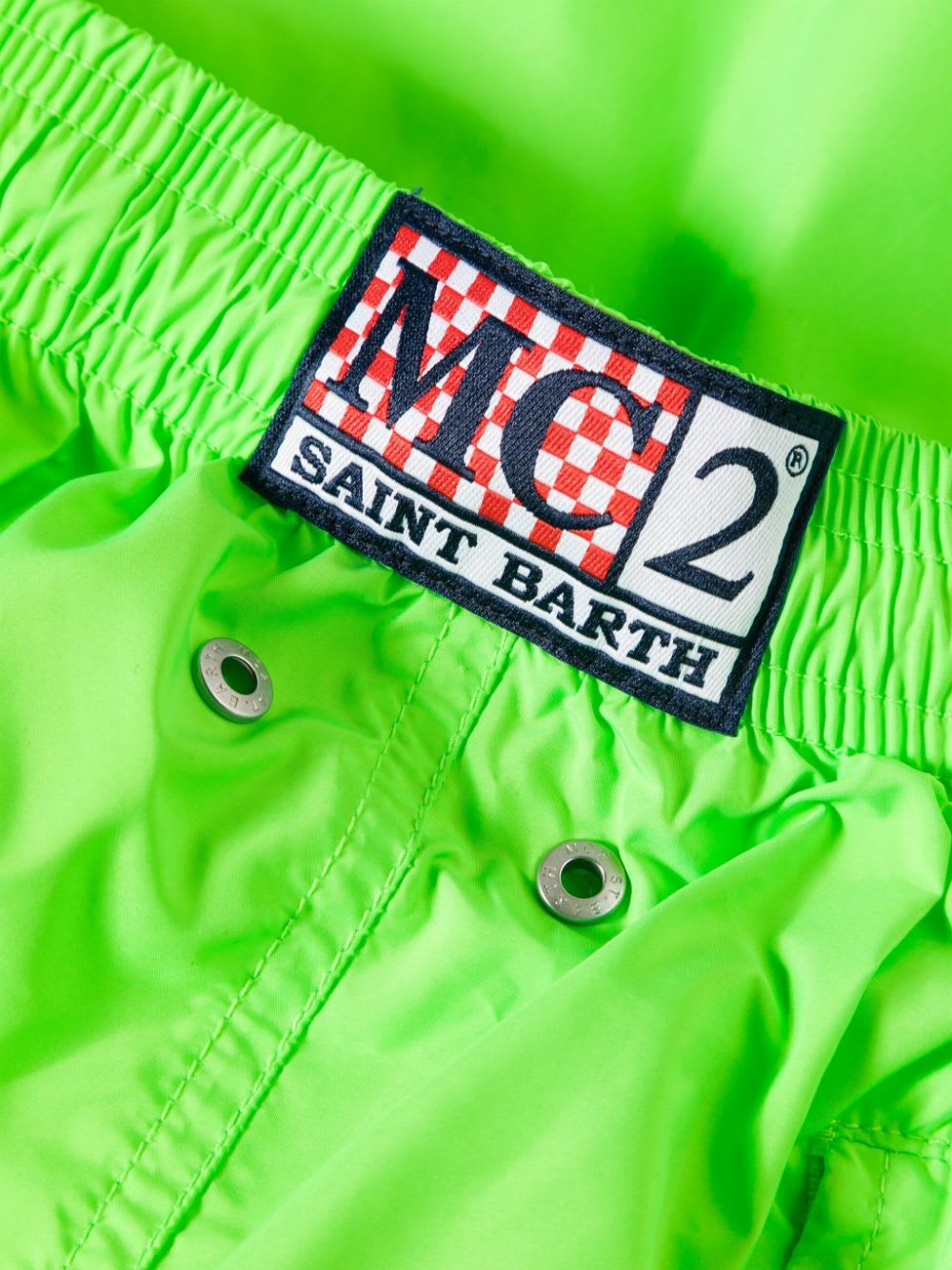Shop Mc2 Saint Barth Ultralight Swim Short Pantone In Fluo Green