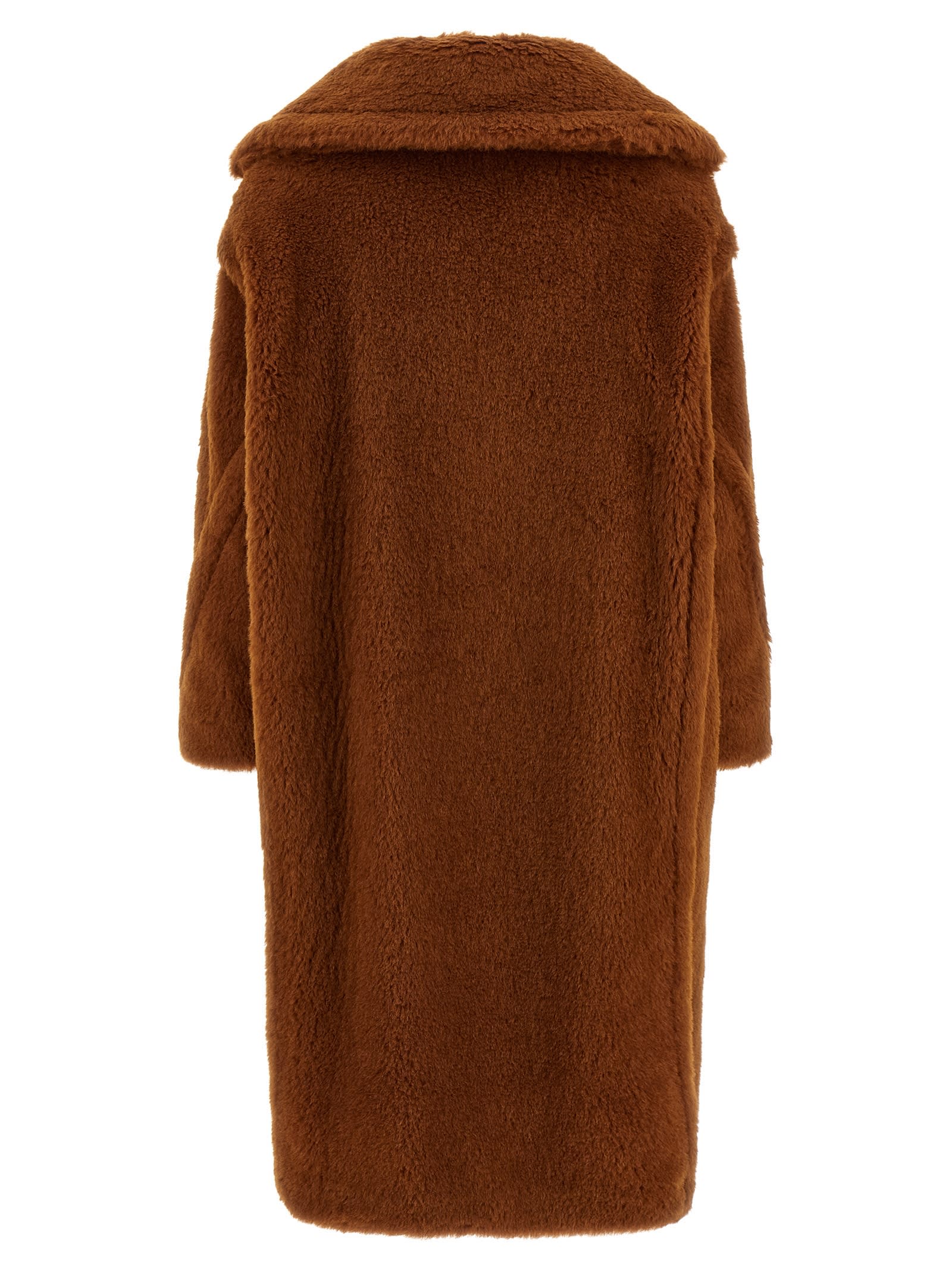 Max Mara Teddy Bear Icon Longline Faux Fur Coat In Brown