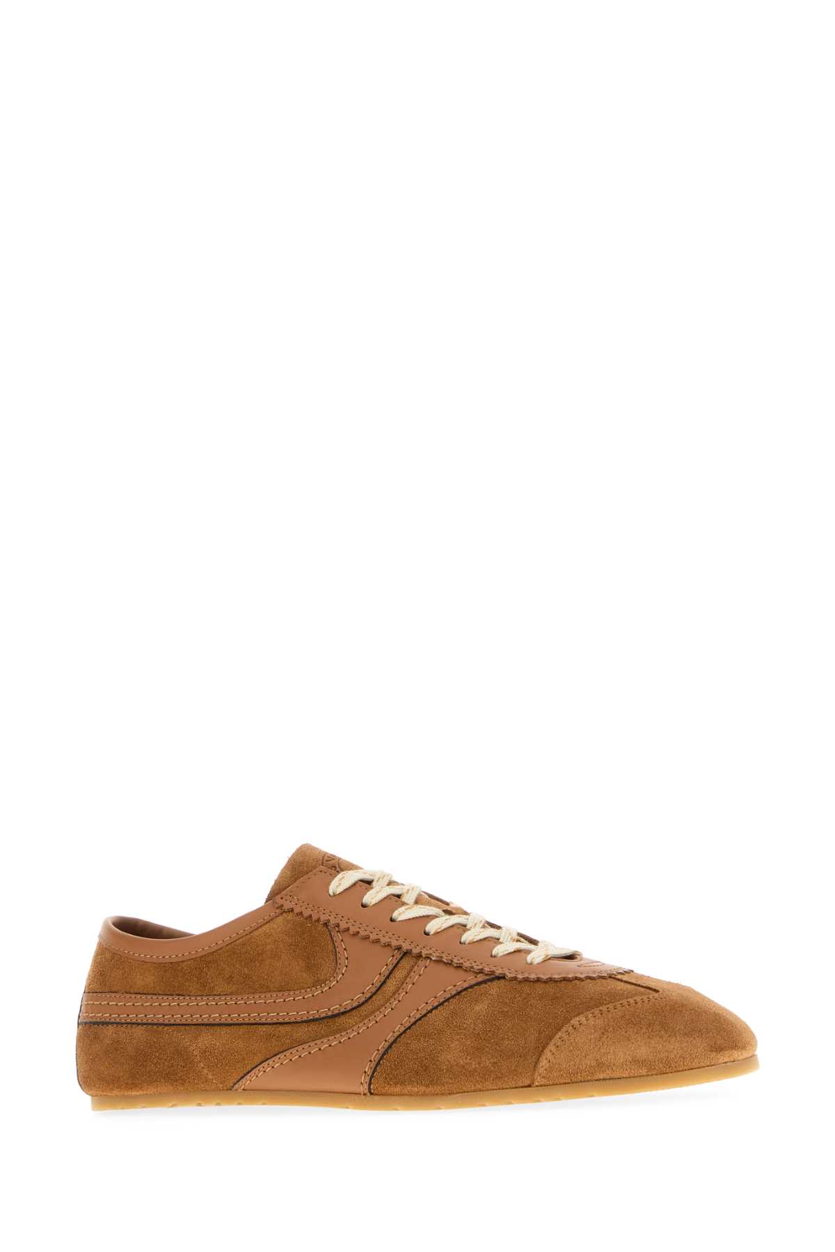 Dries Van Noten Casual Low Top Sneakers With Leather Panels In Brown