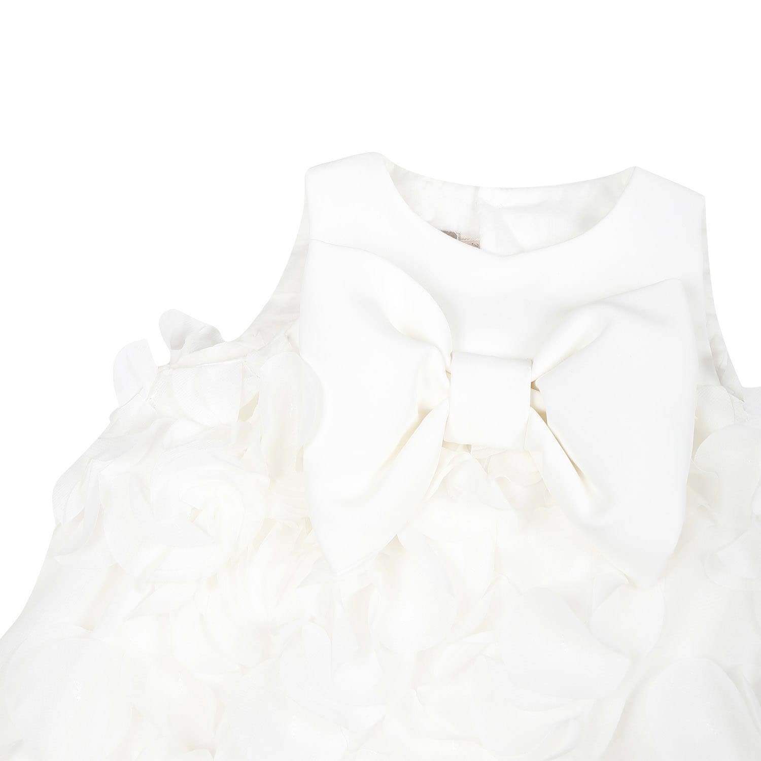 Shop La Stupenderia White Dress For Baby Girl With Bow