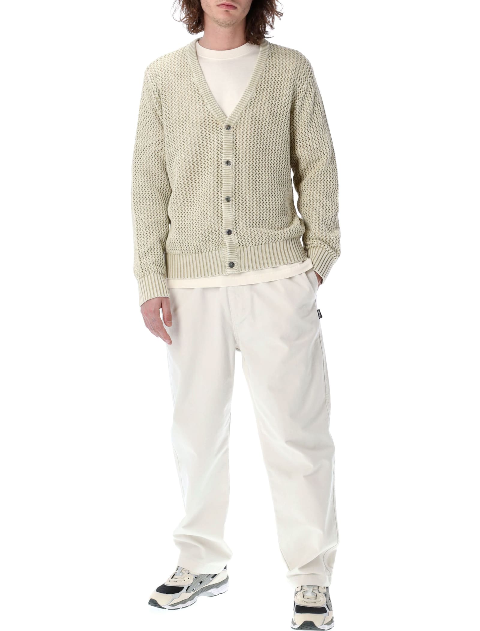 Stussy Loose Gauge Cardigan In Beige | ModeSens