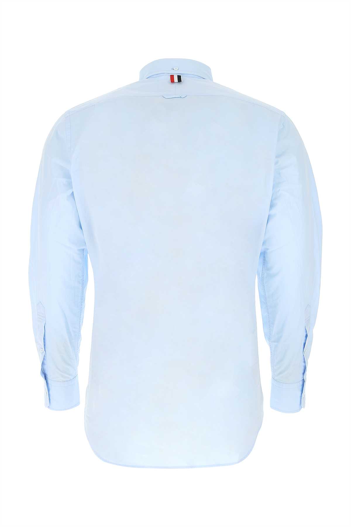 Shop Thom Browne Light Blue Popeline Shirt In Lightblue