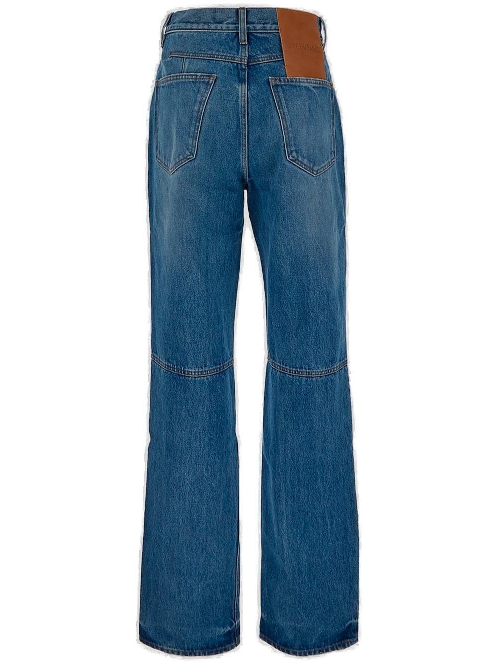 Shop Jacquemus Straight Leg Jeans In Clear Blue