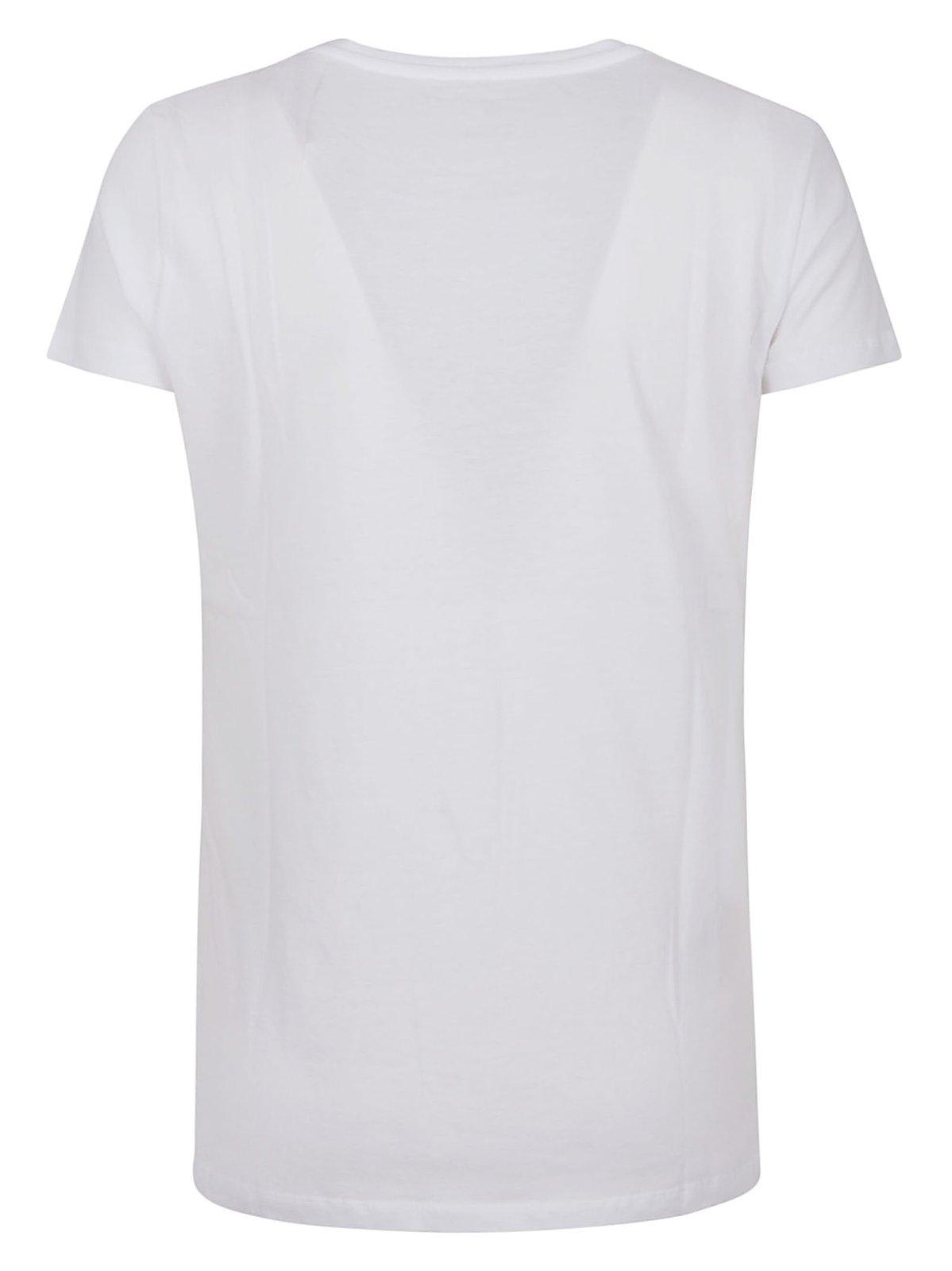 Shop Majestic Round-neck Slim Fit T-shirt In White