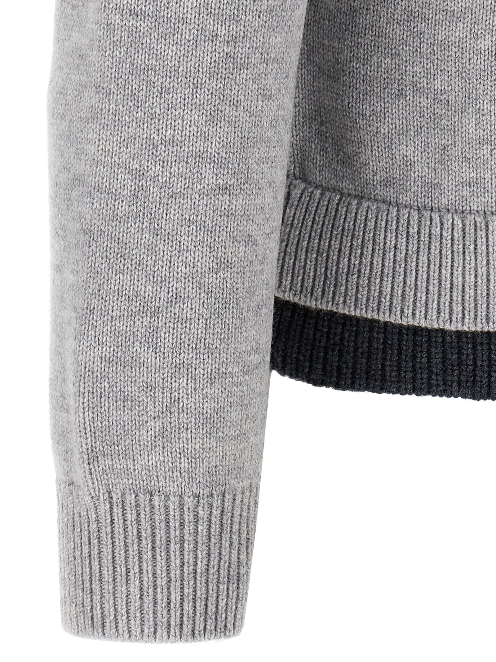 Jw Anderson Contrast Layered Cardigan In Gray