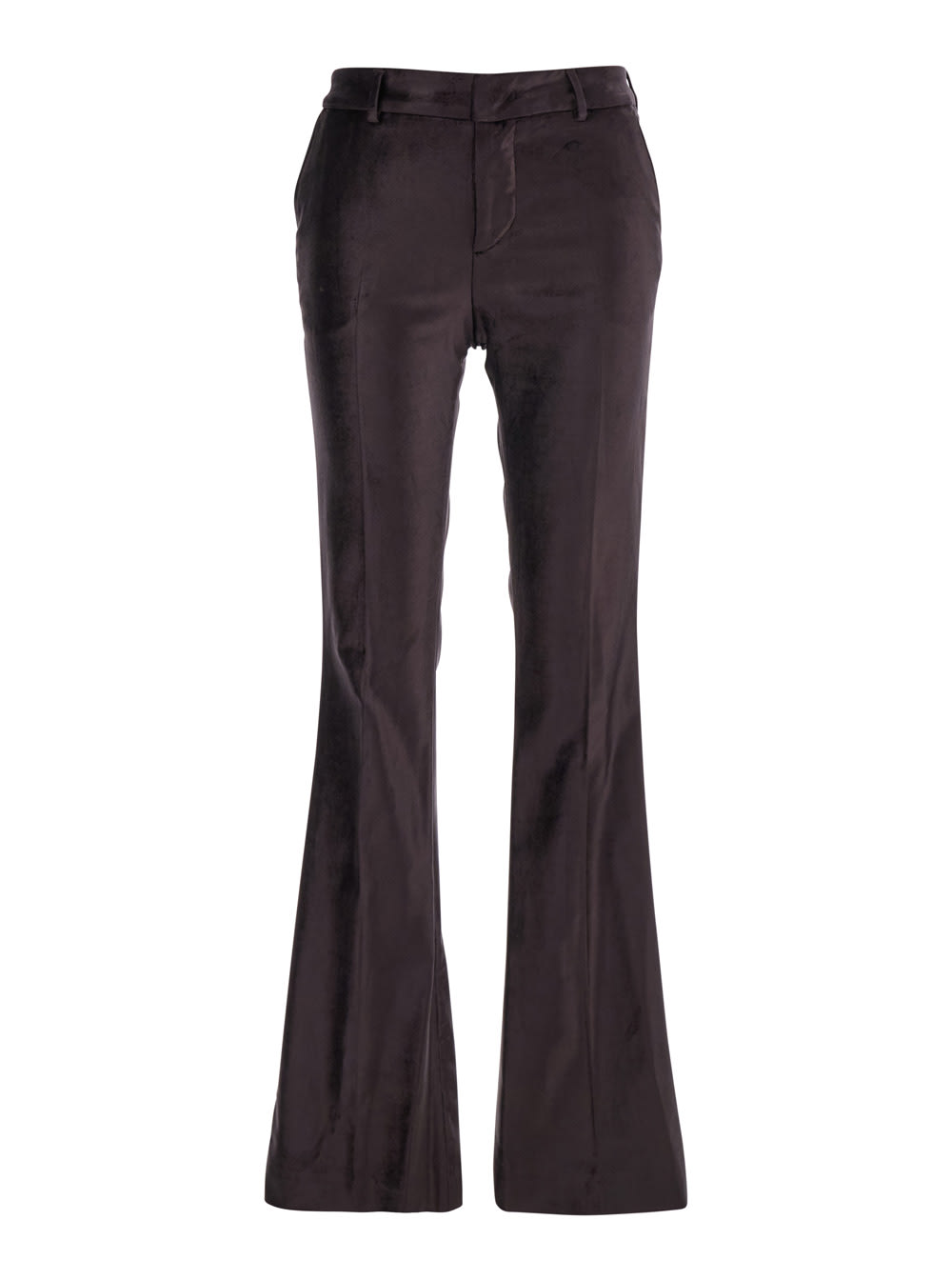 Shop Pt Torino Elsa Pant Tretch Stretch Fluid Velvet In Brown