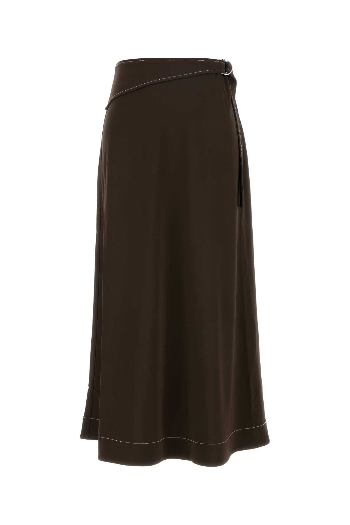 Tory Burch Brown Viscose Skirt In Green