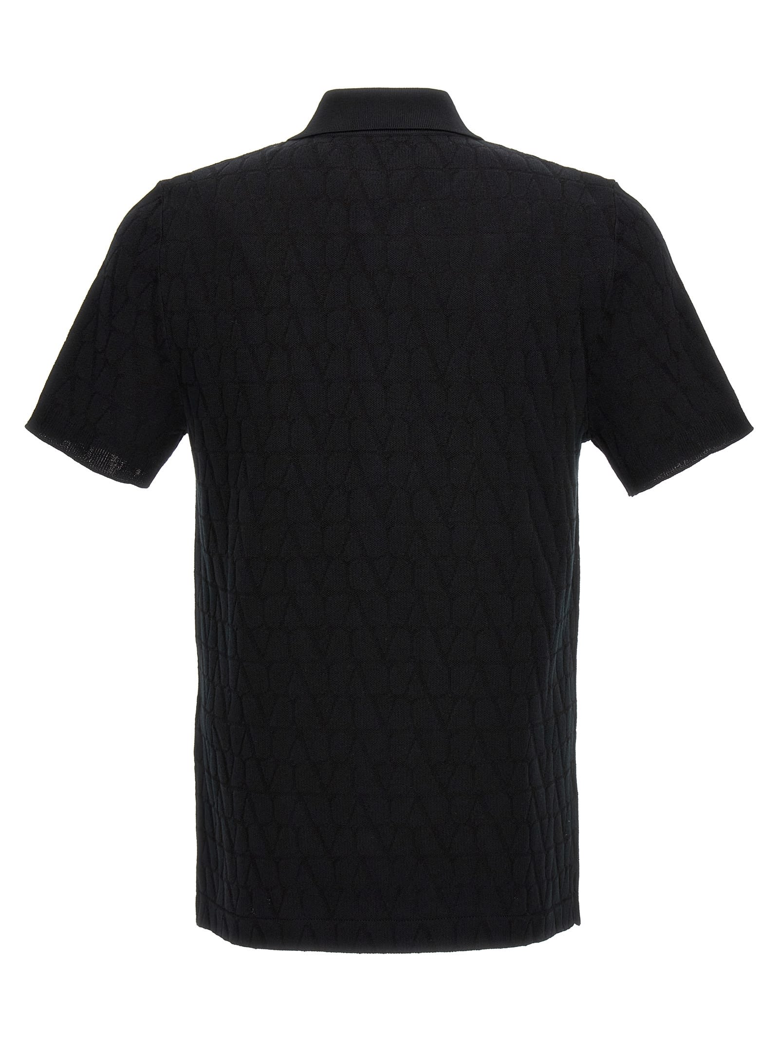 Valentino Black Toile Iconographe Polo In Black