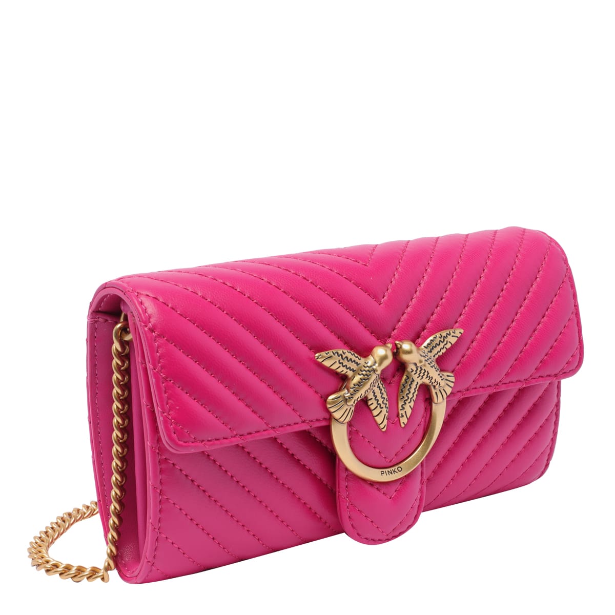 Shop Pinko Love One Wallet Crossbody Bag In Fuchsia