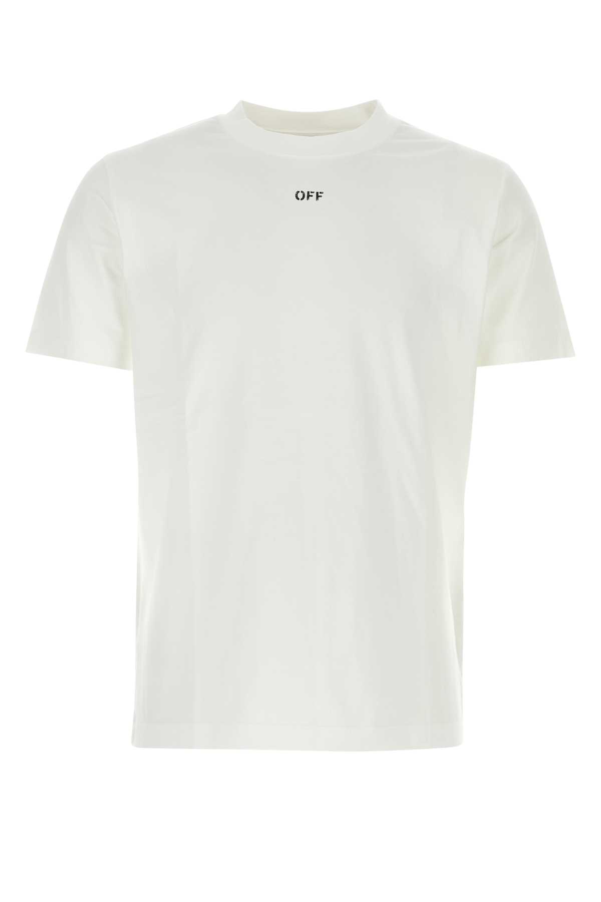 Shop Off-white White Cotton T-shirt In 0110