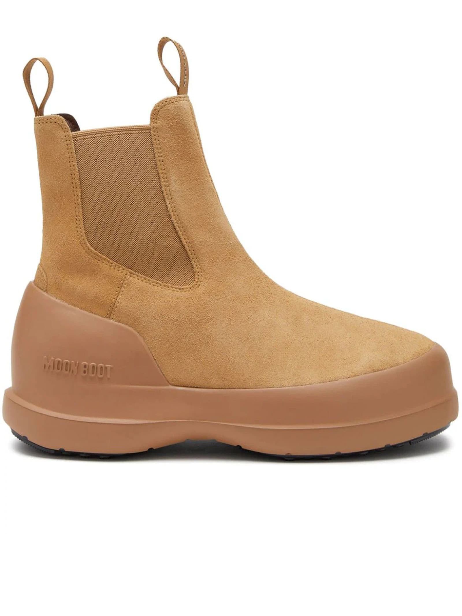 Shop Moon Boot Luna Sand Suede Chelsea Boots In Beige