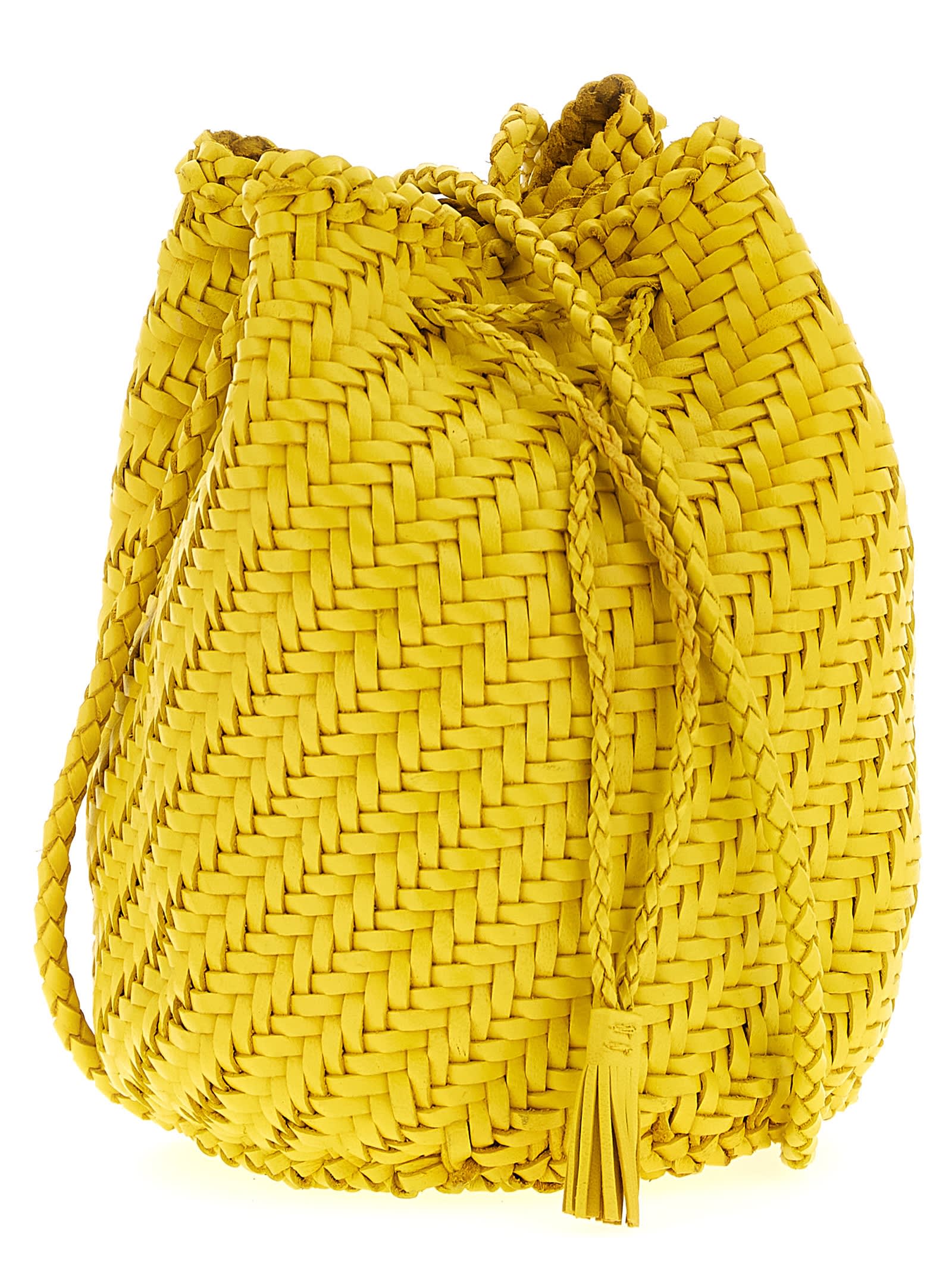 Dragon Diffusion Pompom Double Jump Crossbody Bags Yellow In Yellow