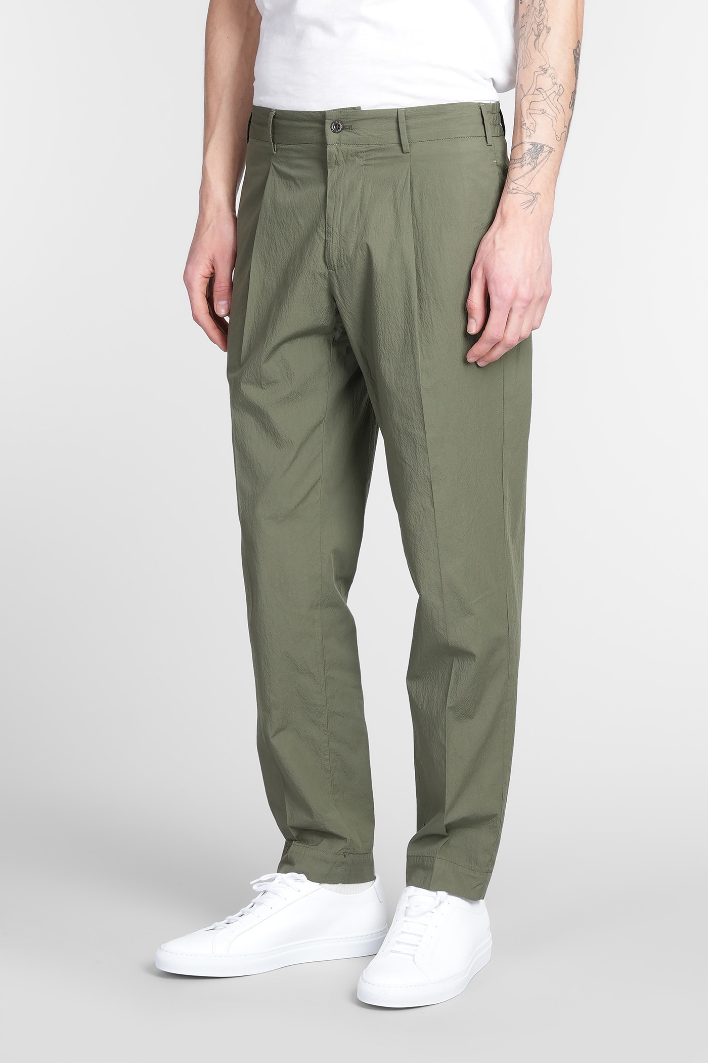 Santaniello Irno Evo Pants In Green Cotton In Green