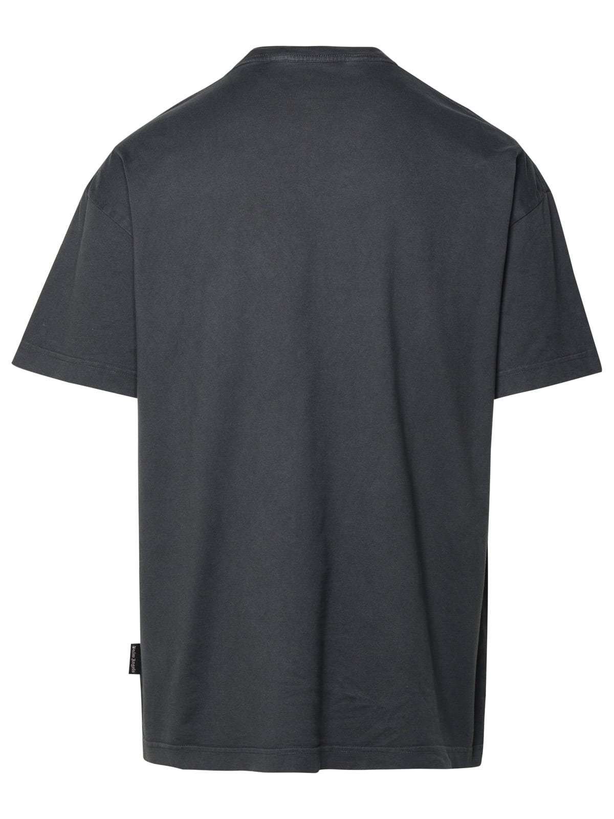 Shop Palm Angels Gray Cotton T-shirt In Dark Grey Off White (grey)