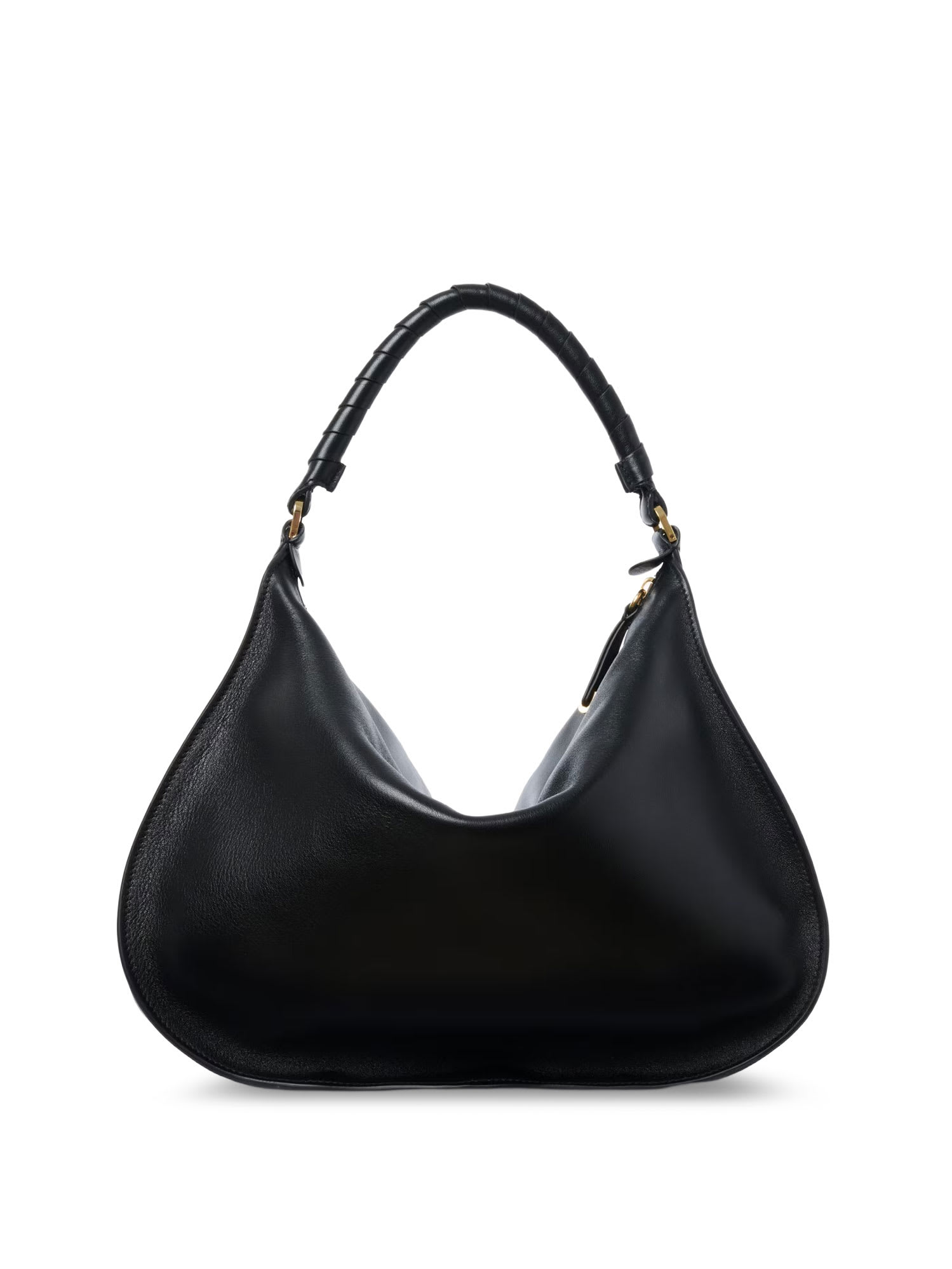 Chloé Marcie Medium Leather Shoulder Bag In Black