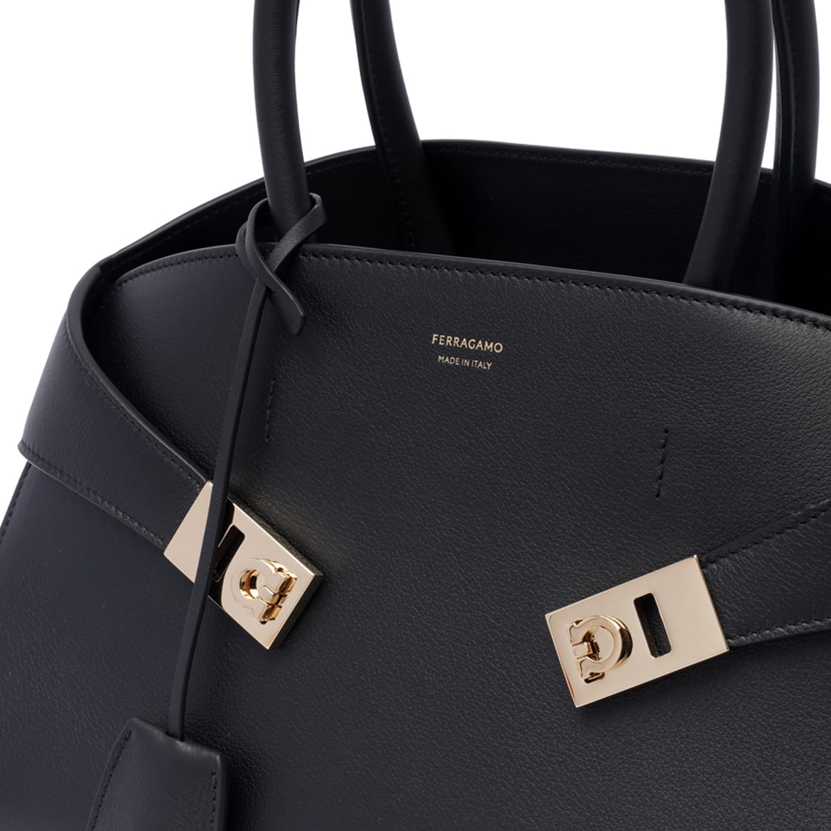 Ferragamo Hug Black Small Top Handle Bag