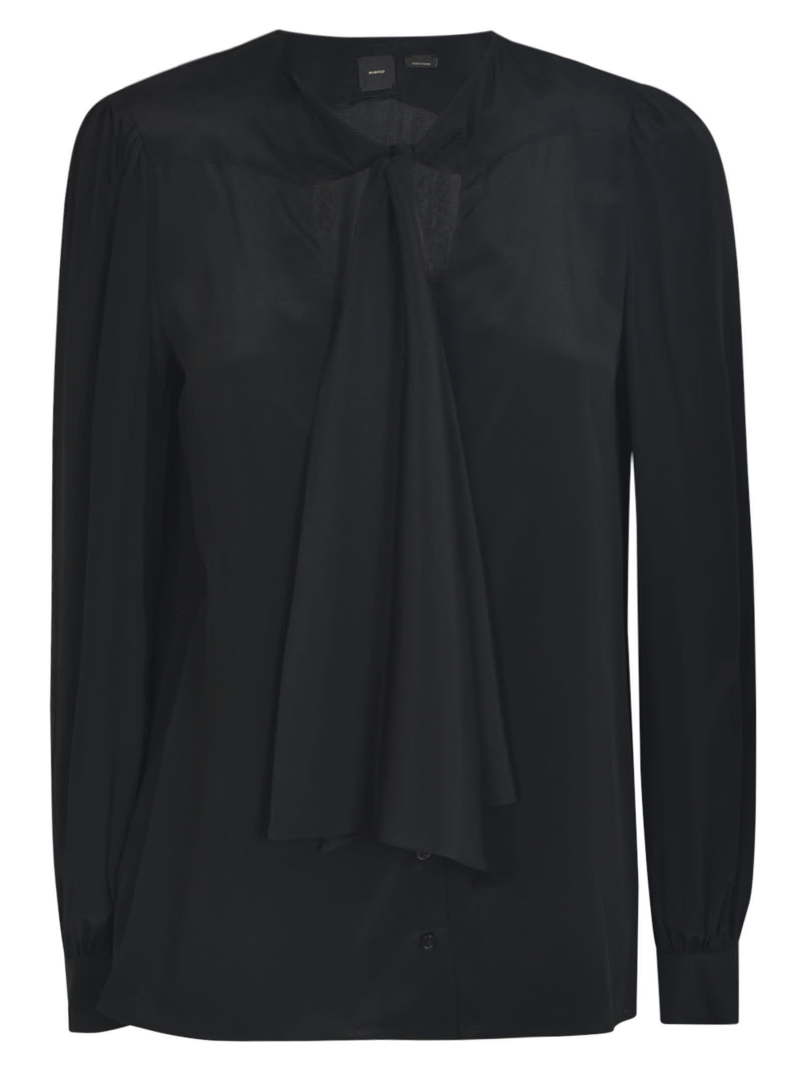 Shop Pinko Bow Detail Longsleeved Top In Black