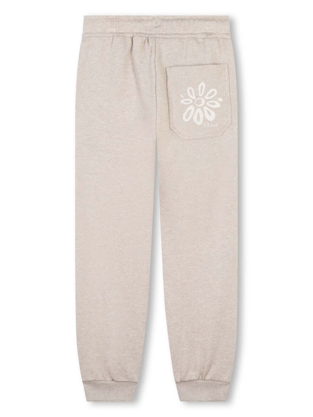 Shop Chloé Jogging Bottoms In Beige Marl