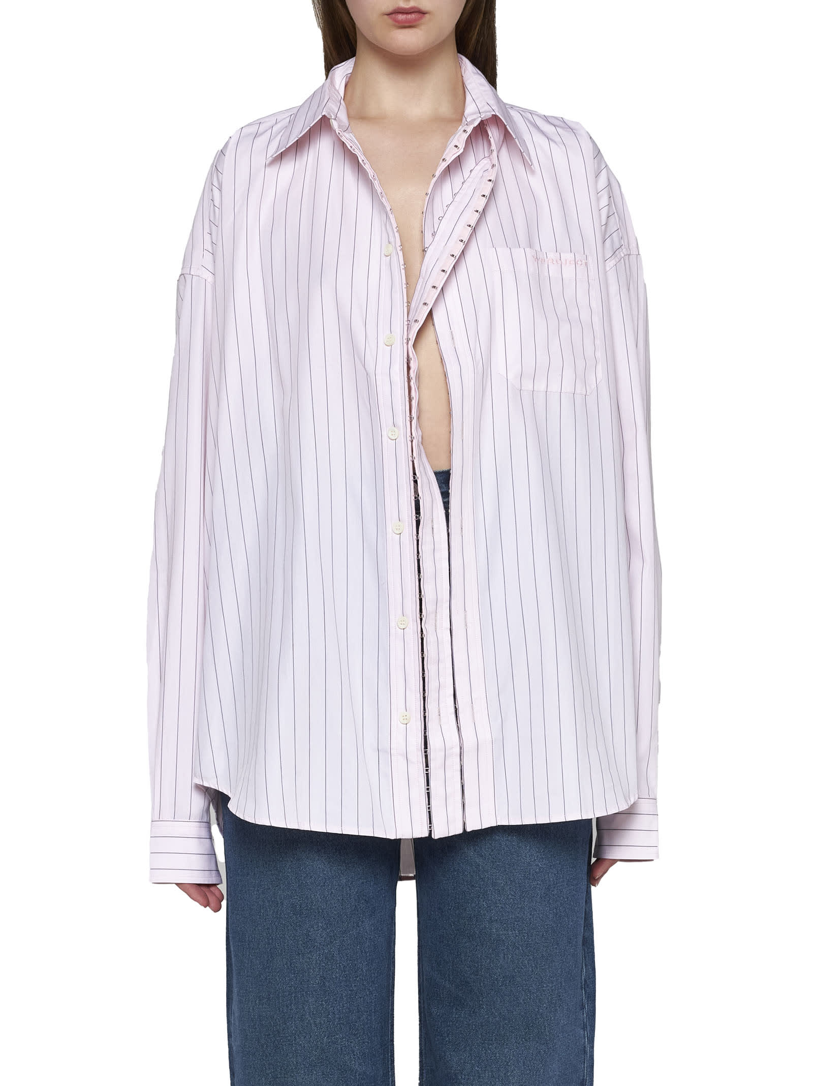 Shop Y/project Shirt In Pink Stripe
