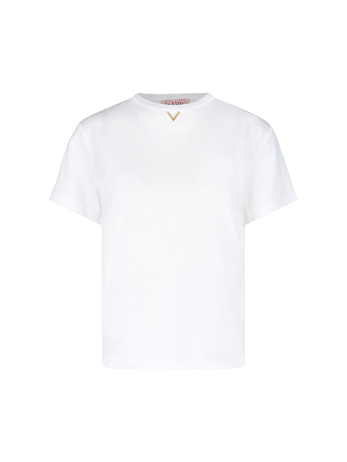 Valentino T-shirt Solid Cotton In White
