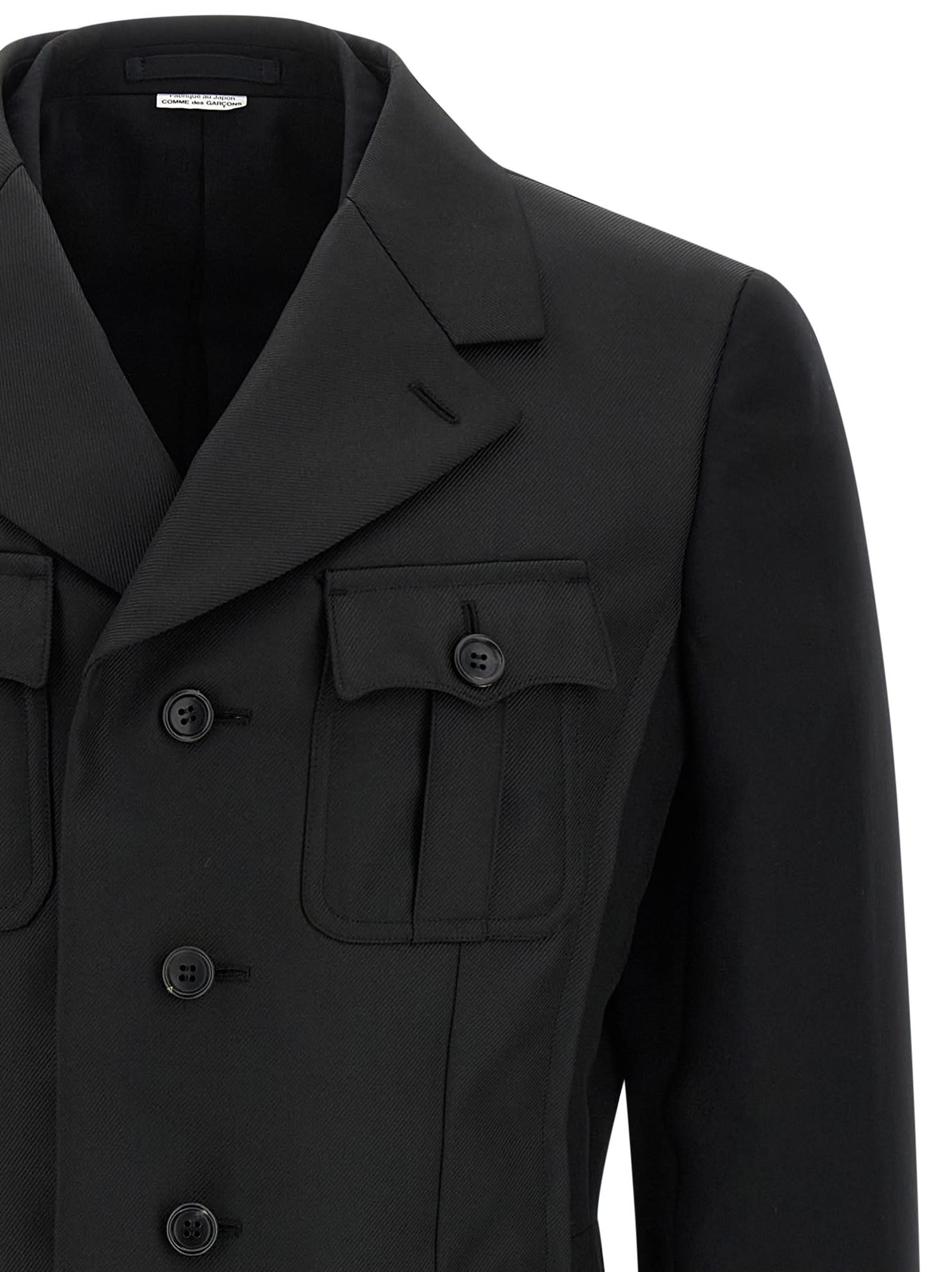 Comme Des Garçons Homme Deux Double Layer Blazer Jacket In Black