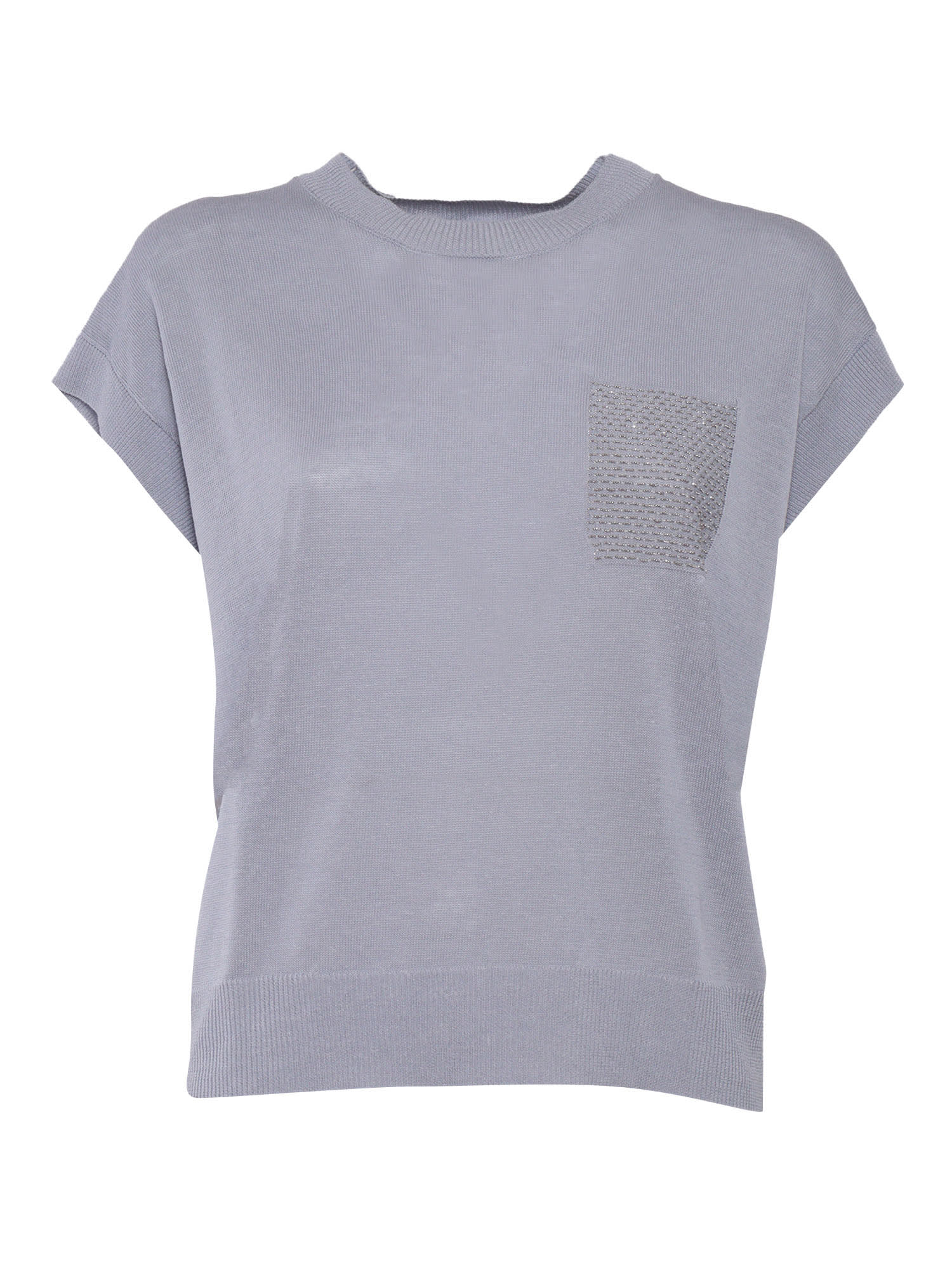Shop Peserico Knitted Sweater In Light Blue