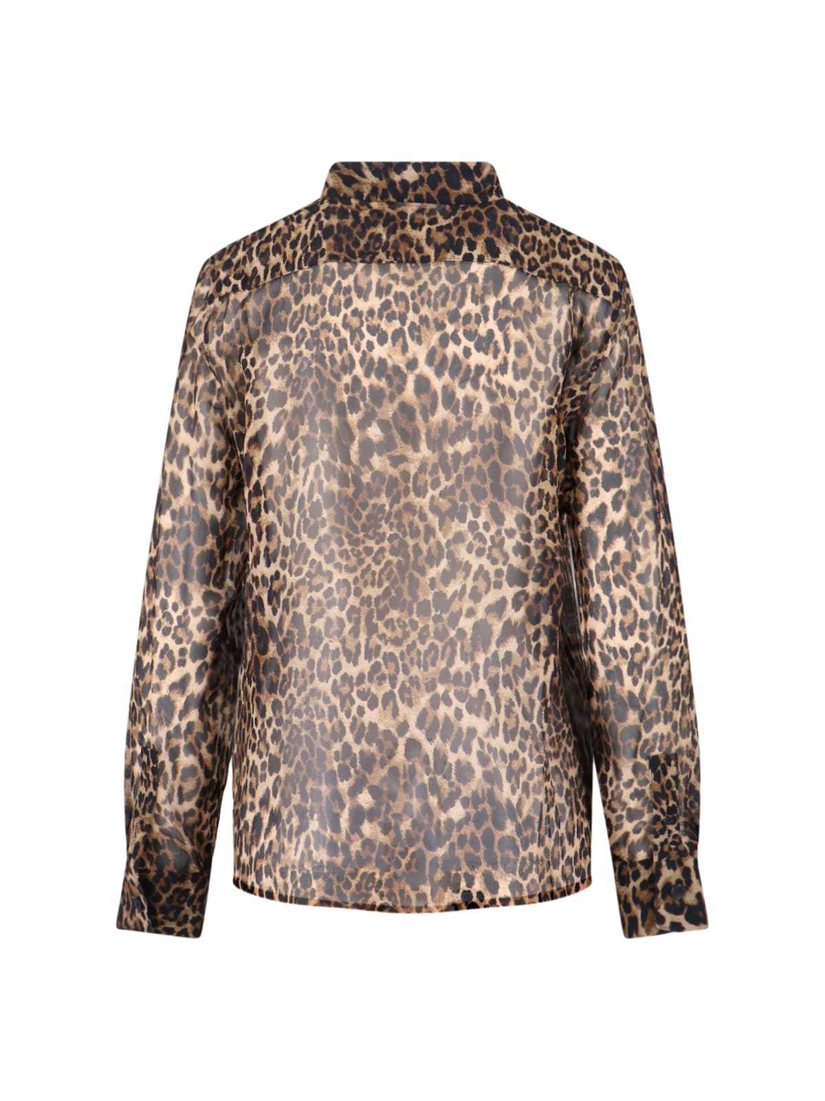Nili Lotan Gaia Polka-dot Silk Slim Button-down Shirt In Animal Print