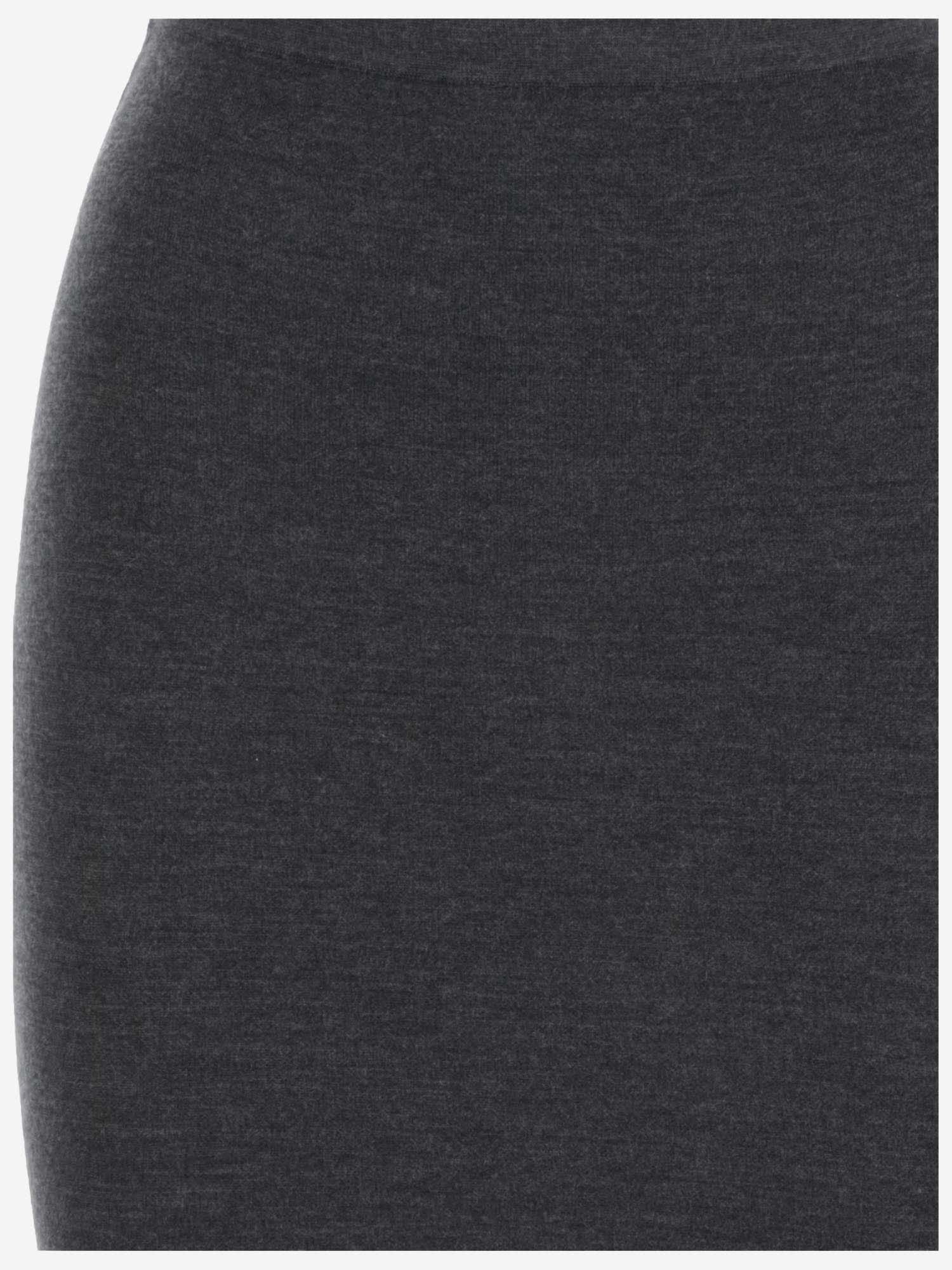 Shop Saint Laurent Cashmere Wool And Silk Pencil Skirt In Black