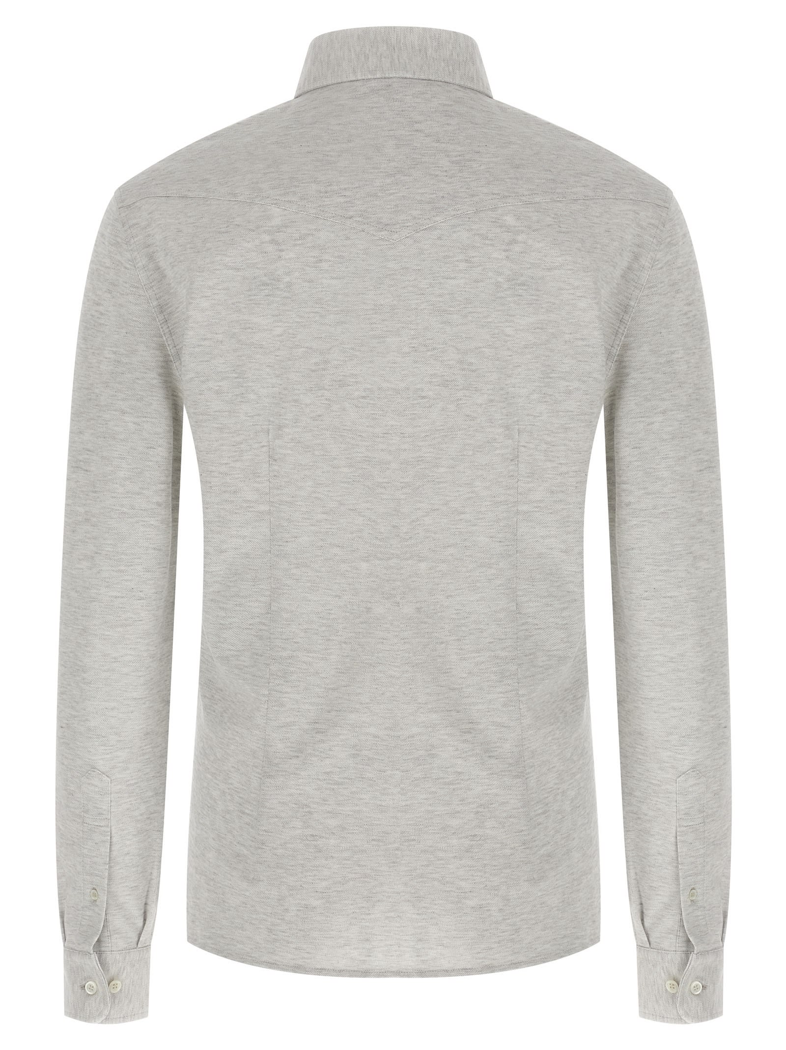 Brunello Cucinelli Cotton Shirt With Collar And Pockets In Gray
