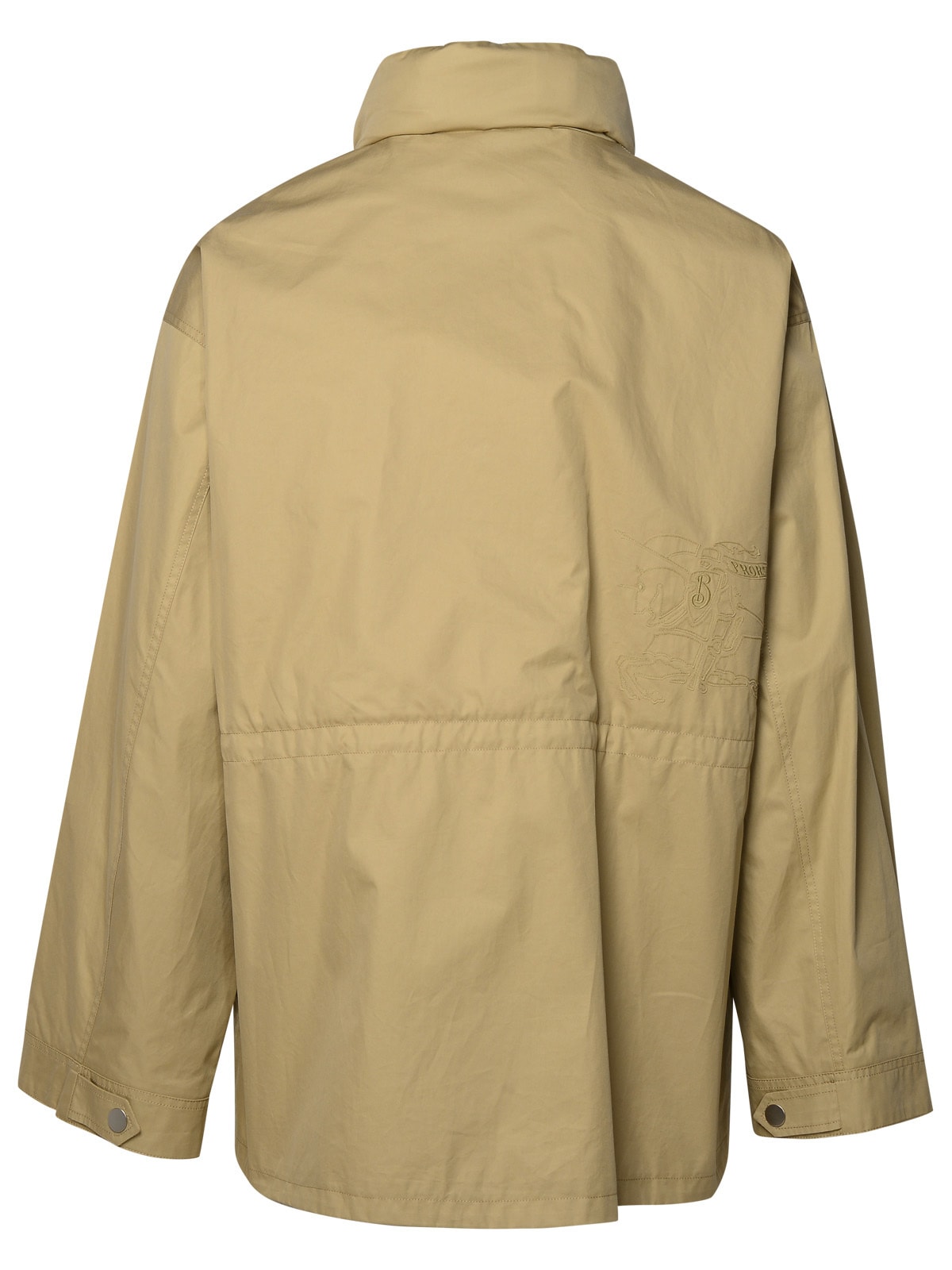 Shop Burberry Beige Cotton Parka In Hunter