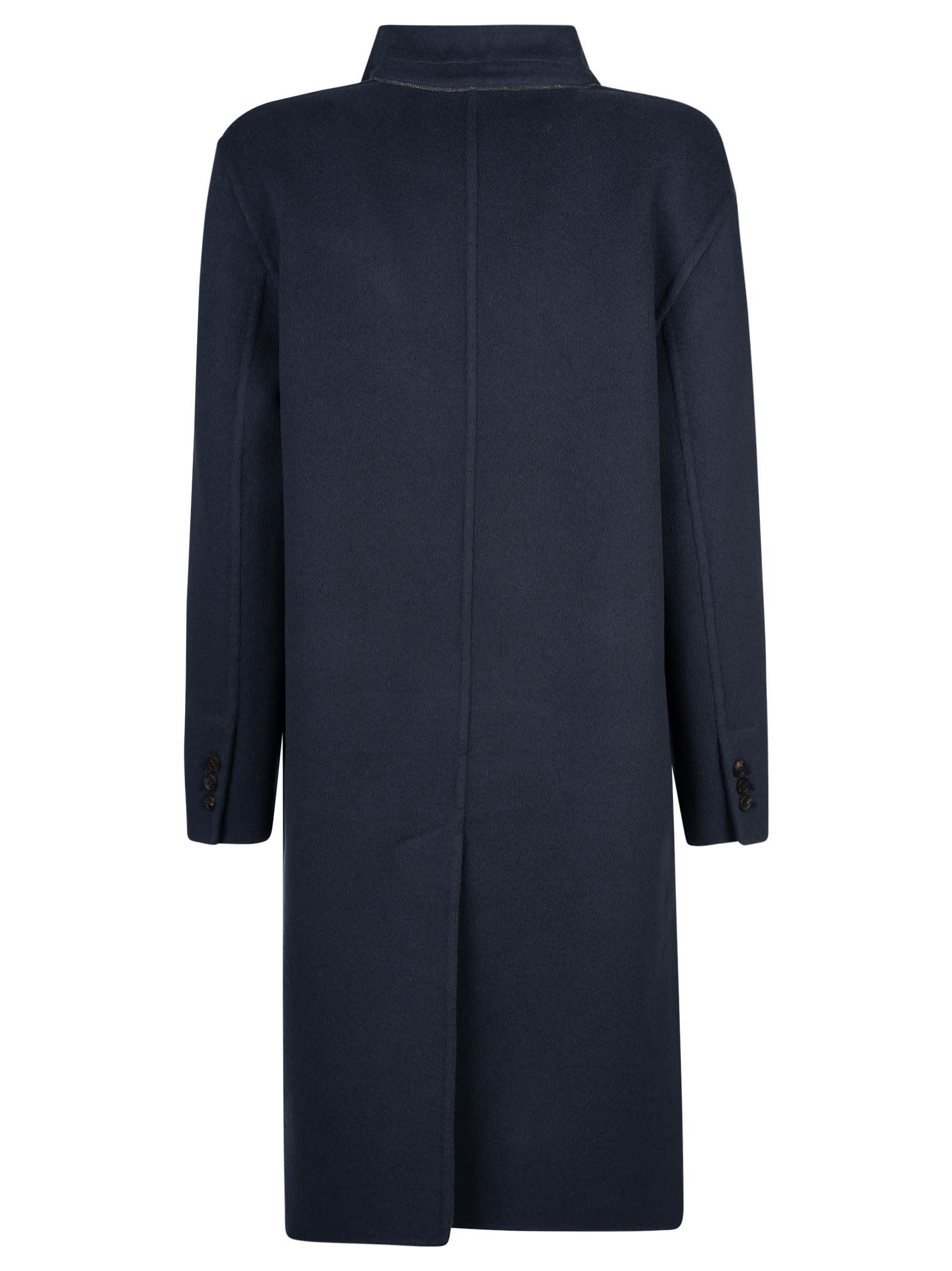 Shop Brunello Cucinelli Double-breast High Collar Coat