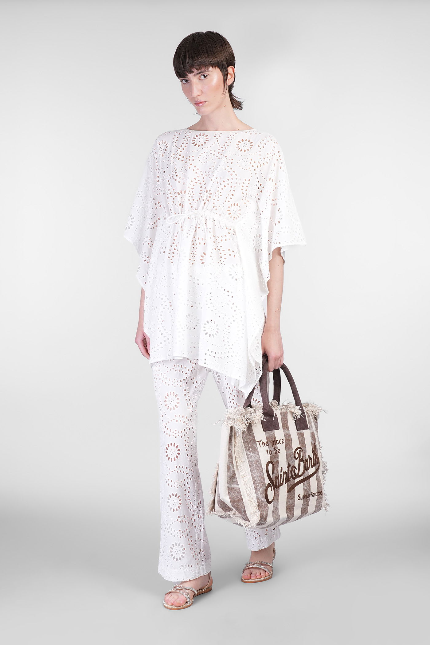 Mc2 Saint Barth Iria Topwear In White Cotton In White