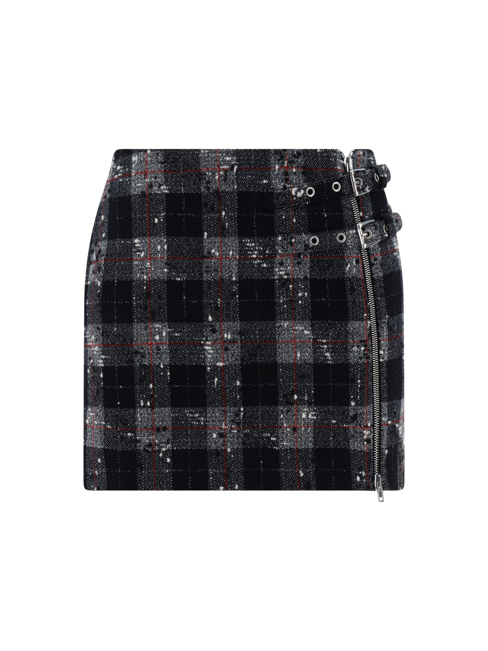 Shop Alessandra Rich Lurex Miniskirt In Black