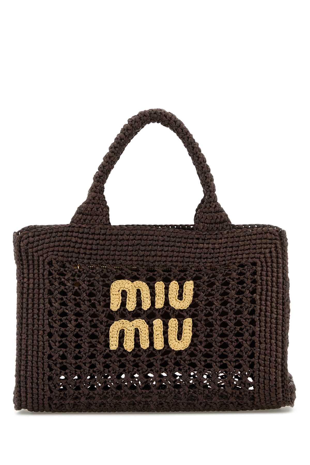 Miu Miu Brown Crochet Handbag