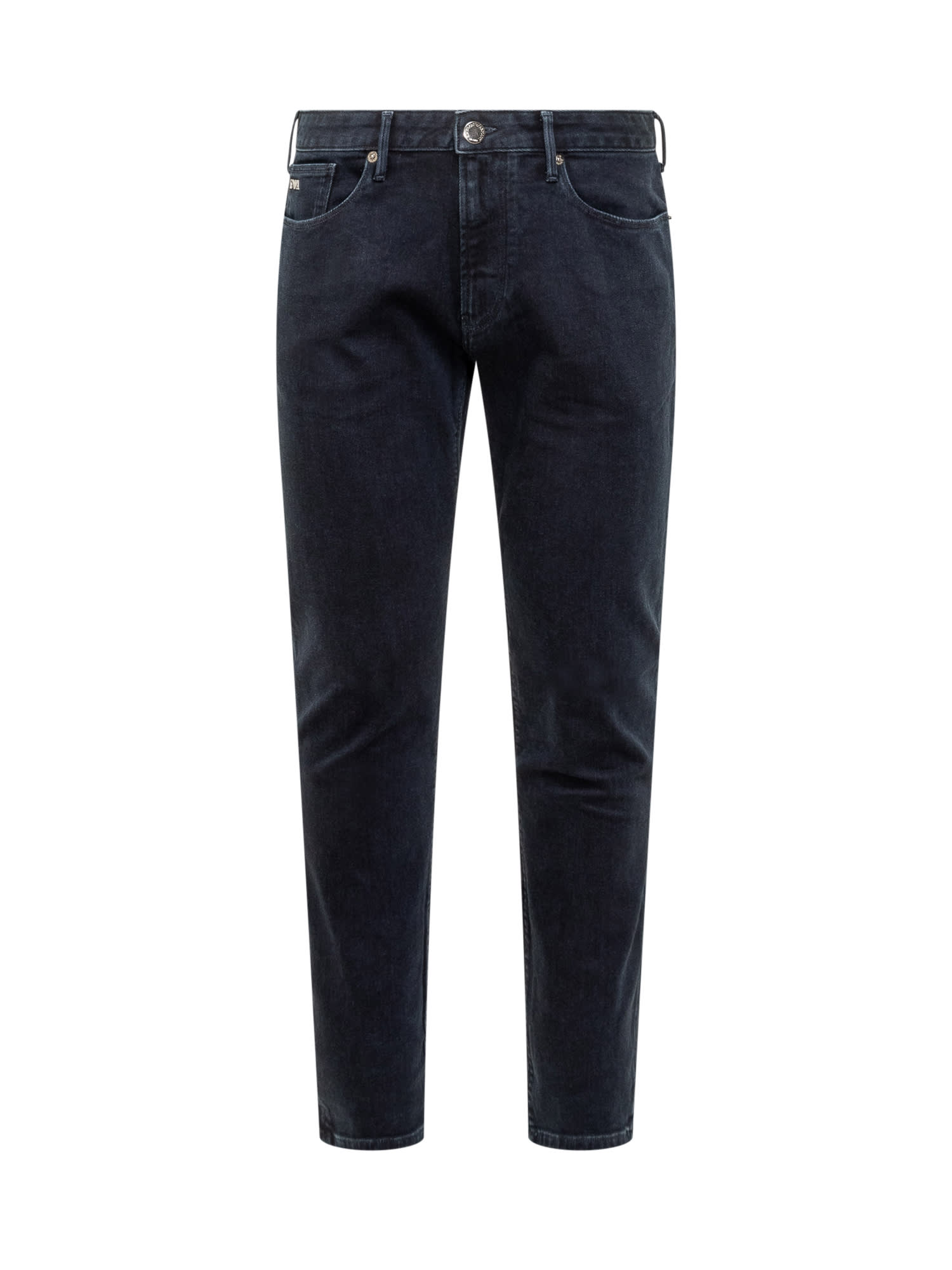 Shop Emporio Armani Pant In Denim Blu Md