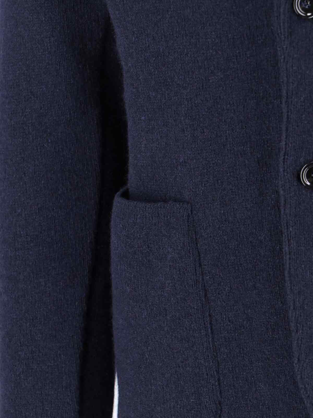 Lardini Tailored Jacket With Decorative Pin And Pockets In Blue