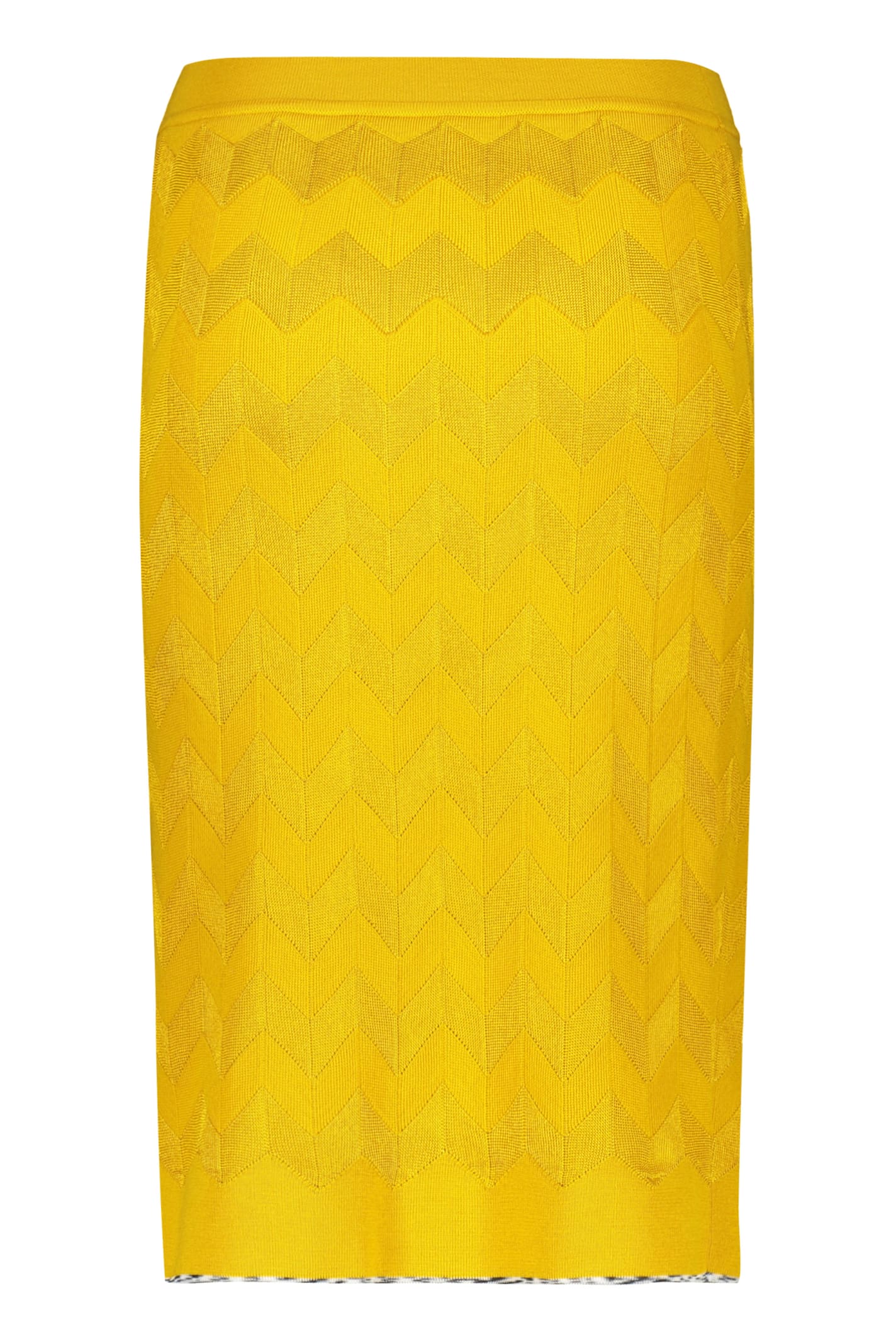 Shop Missoni Knit Skirt In Mustard
