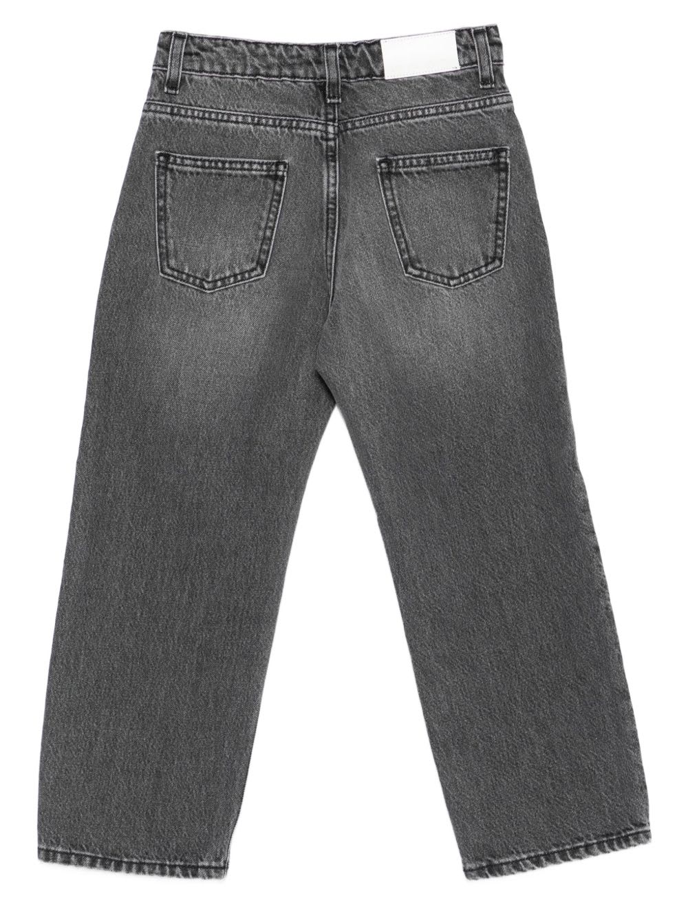 Msgm Kids Jeans With Embroidered Logo In Gray